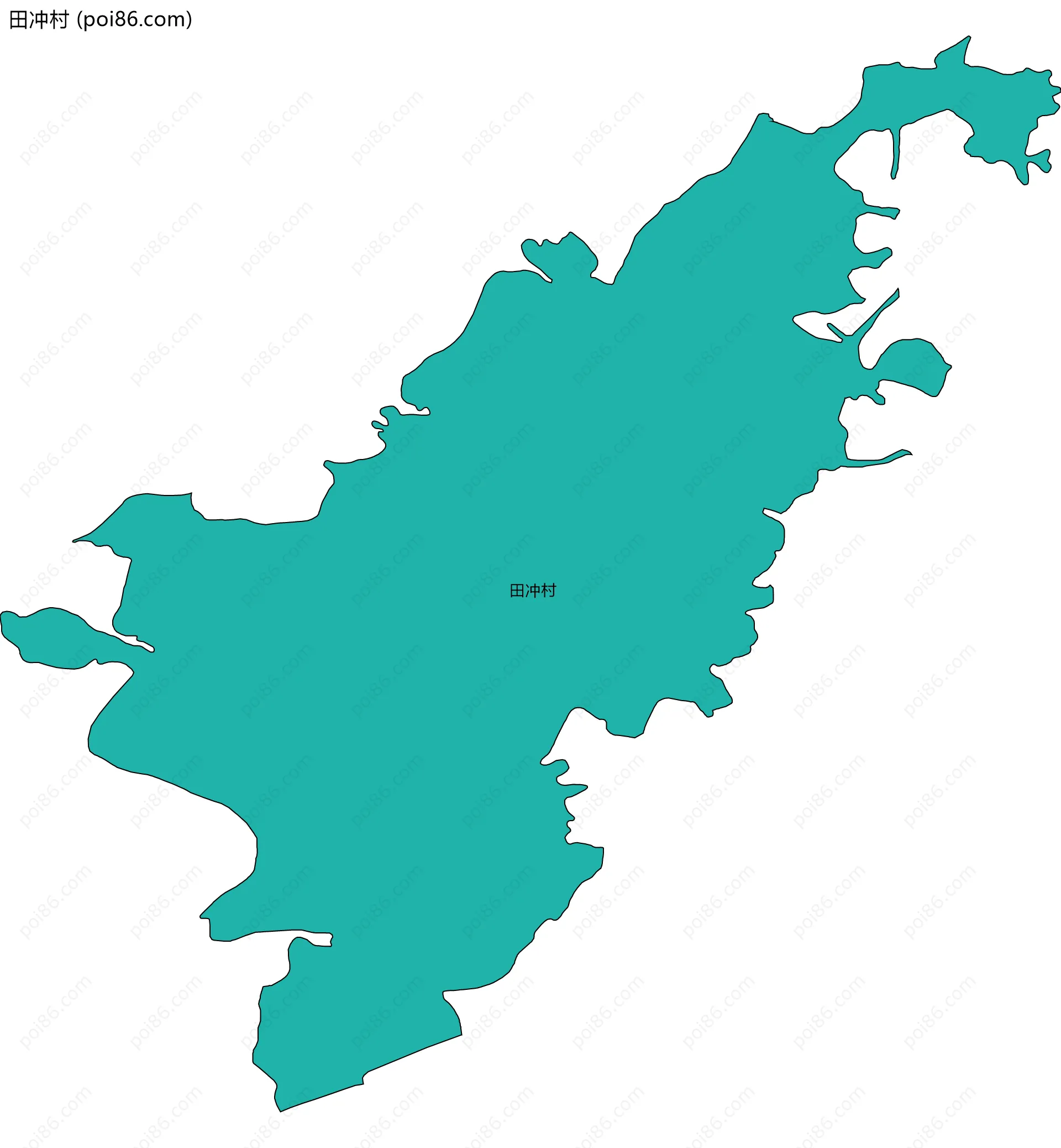 田冲村边界地图