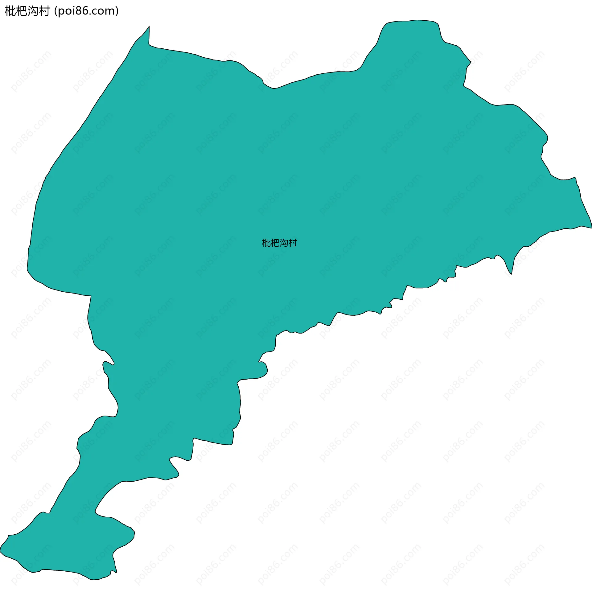 枇杷沟村边界地图