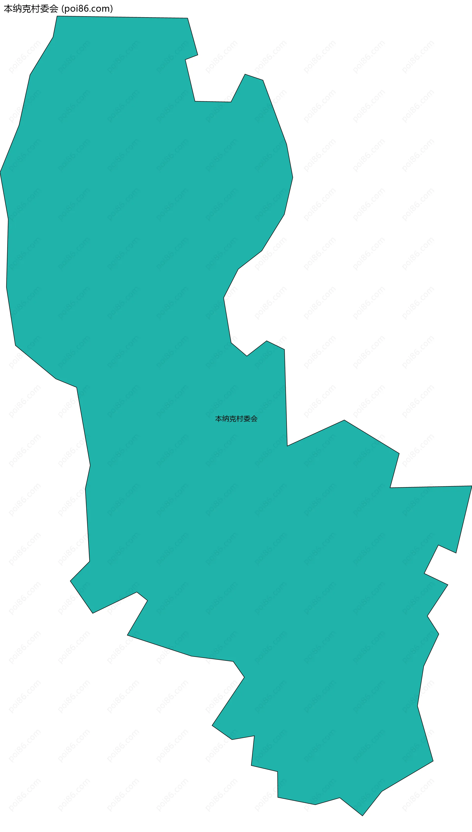 本纳克村委会边界地图