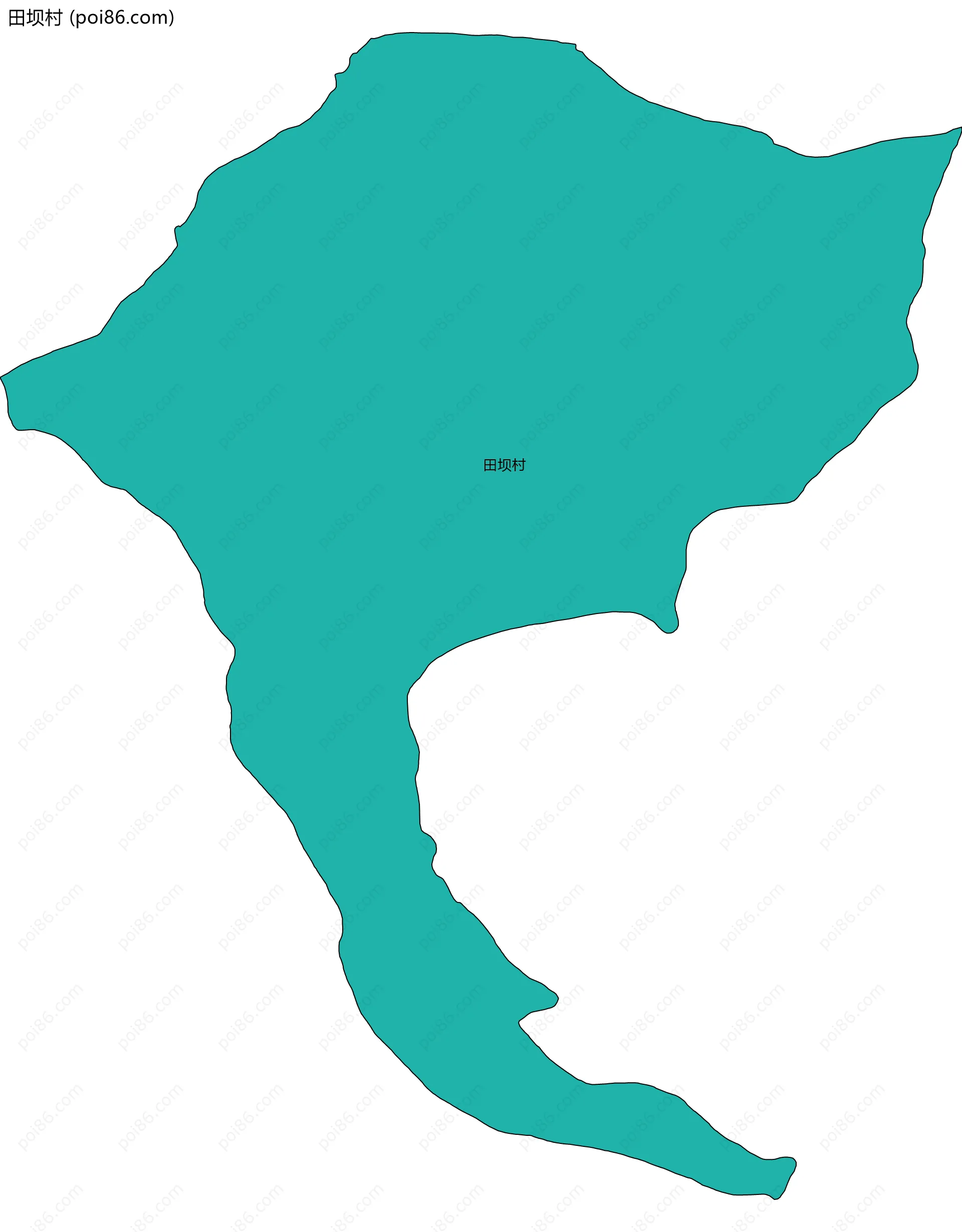 田坝村边界地图