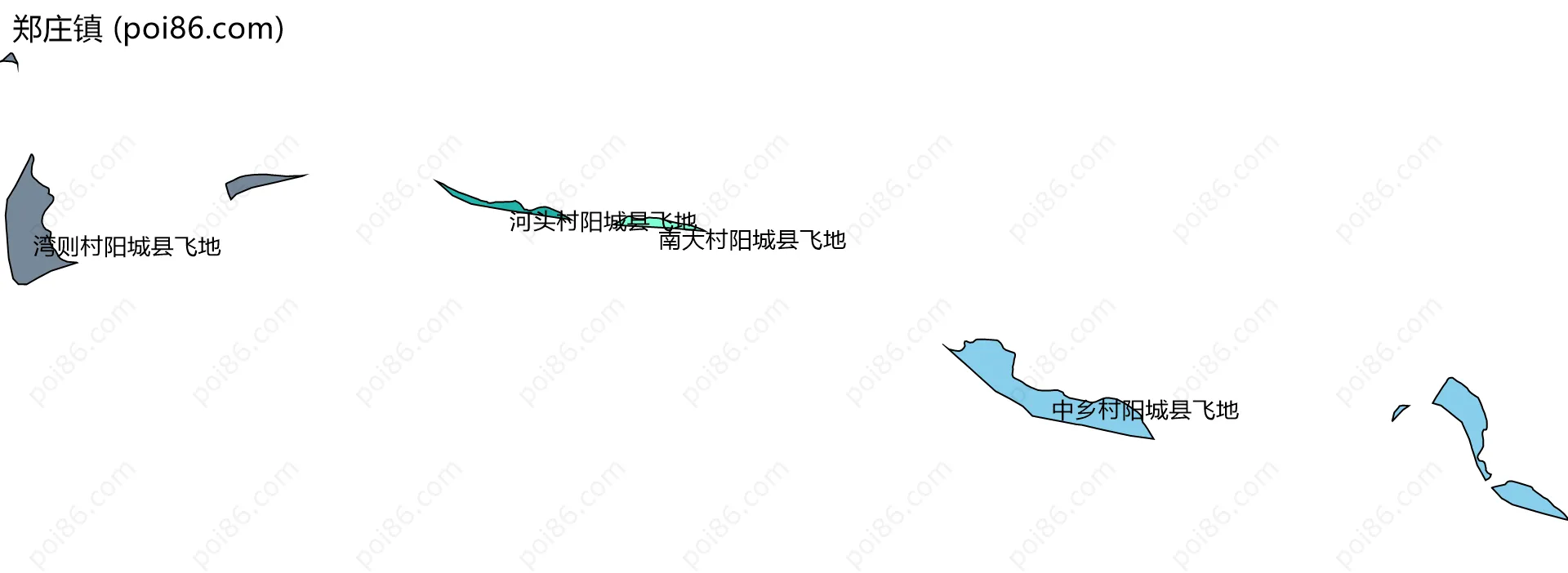 郑庄镇边界地图(五级行政区划)