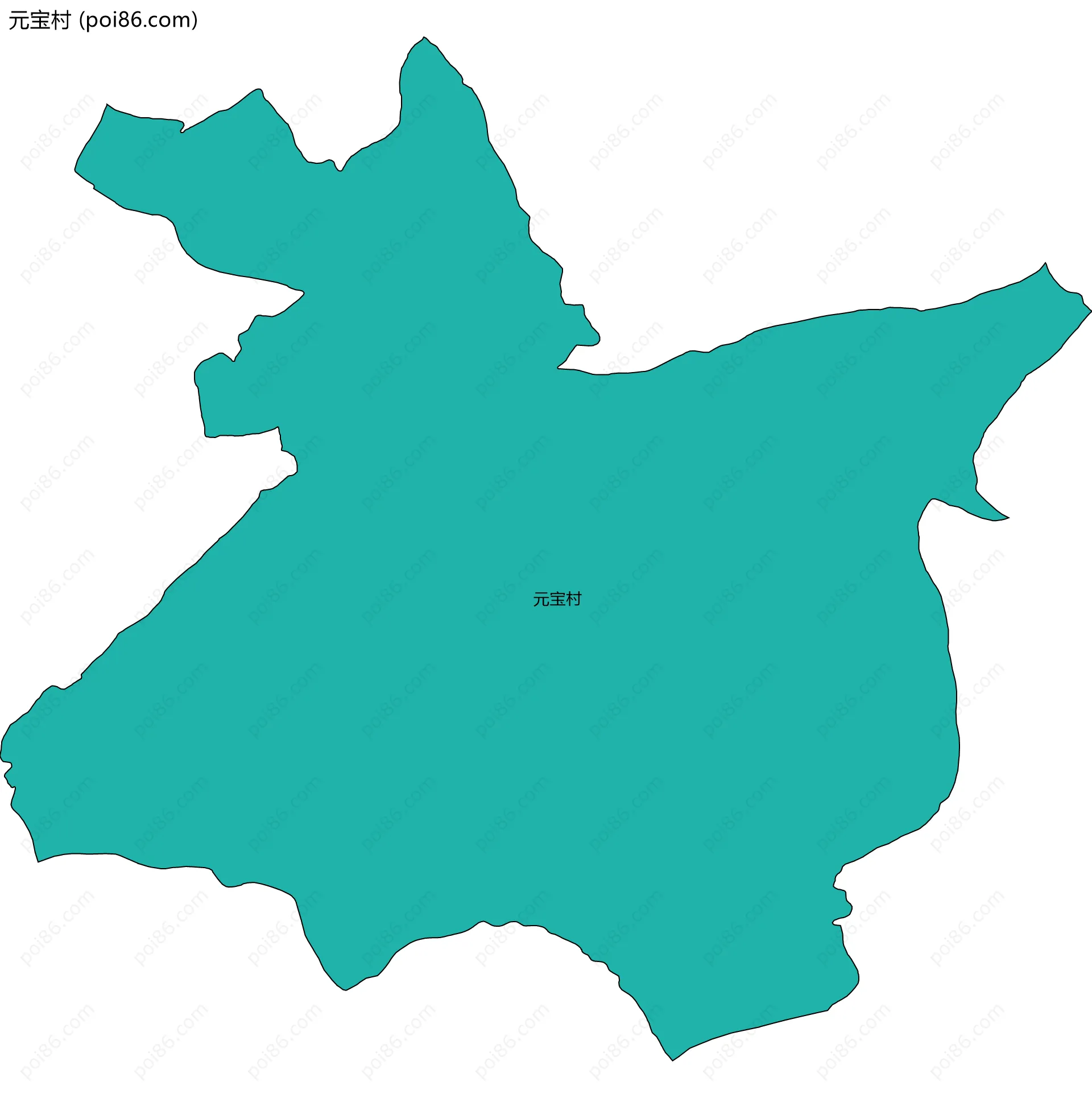 元宝村边界地图