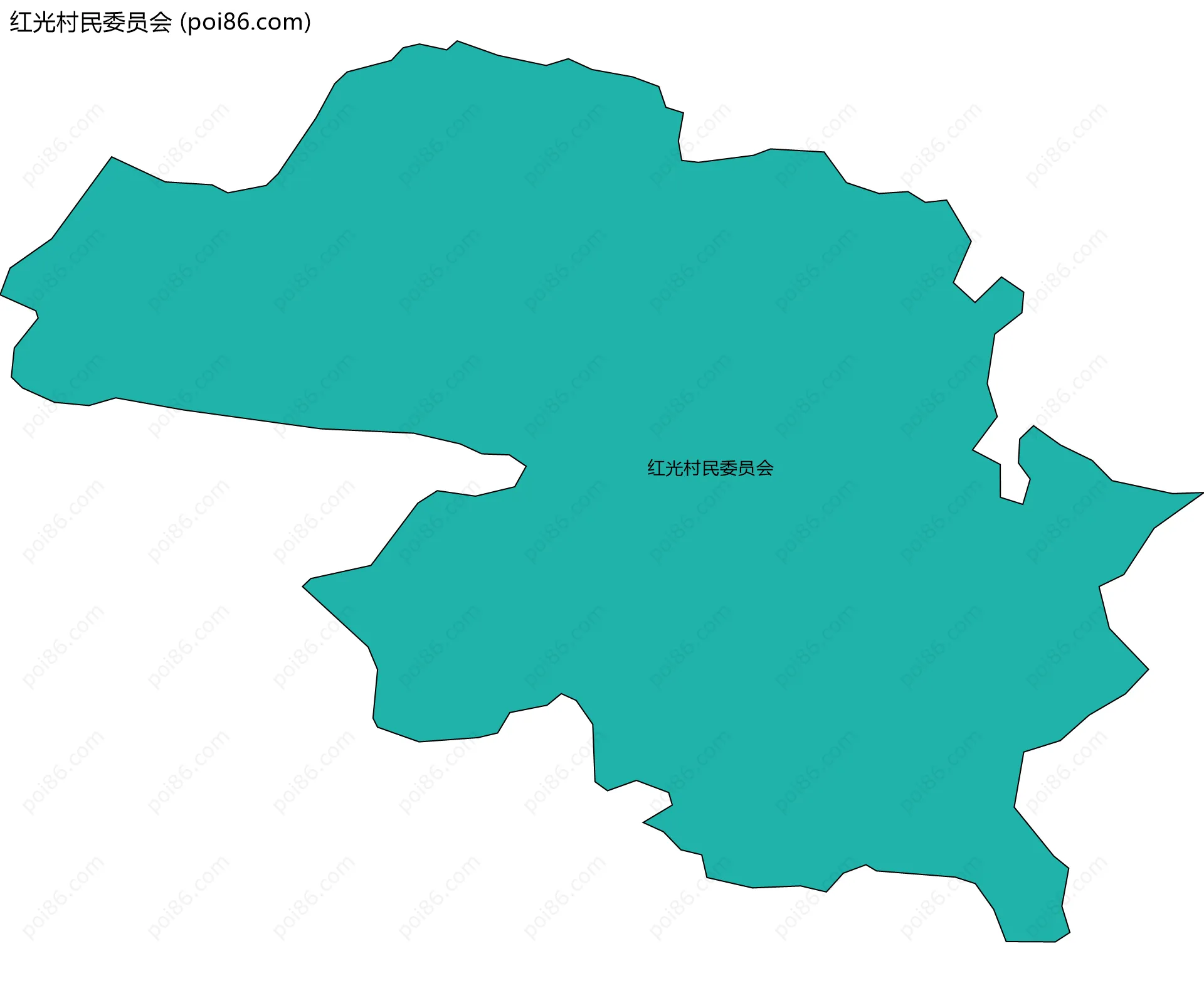 红光村民委员会边界地图