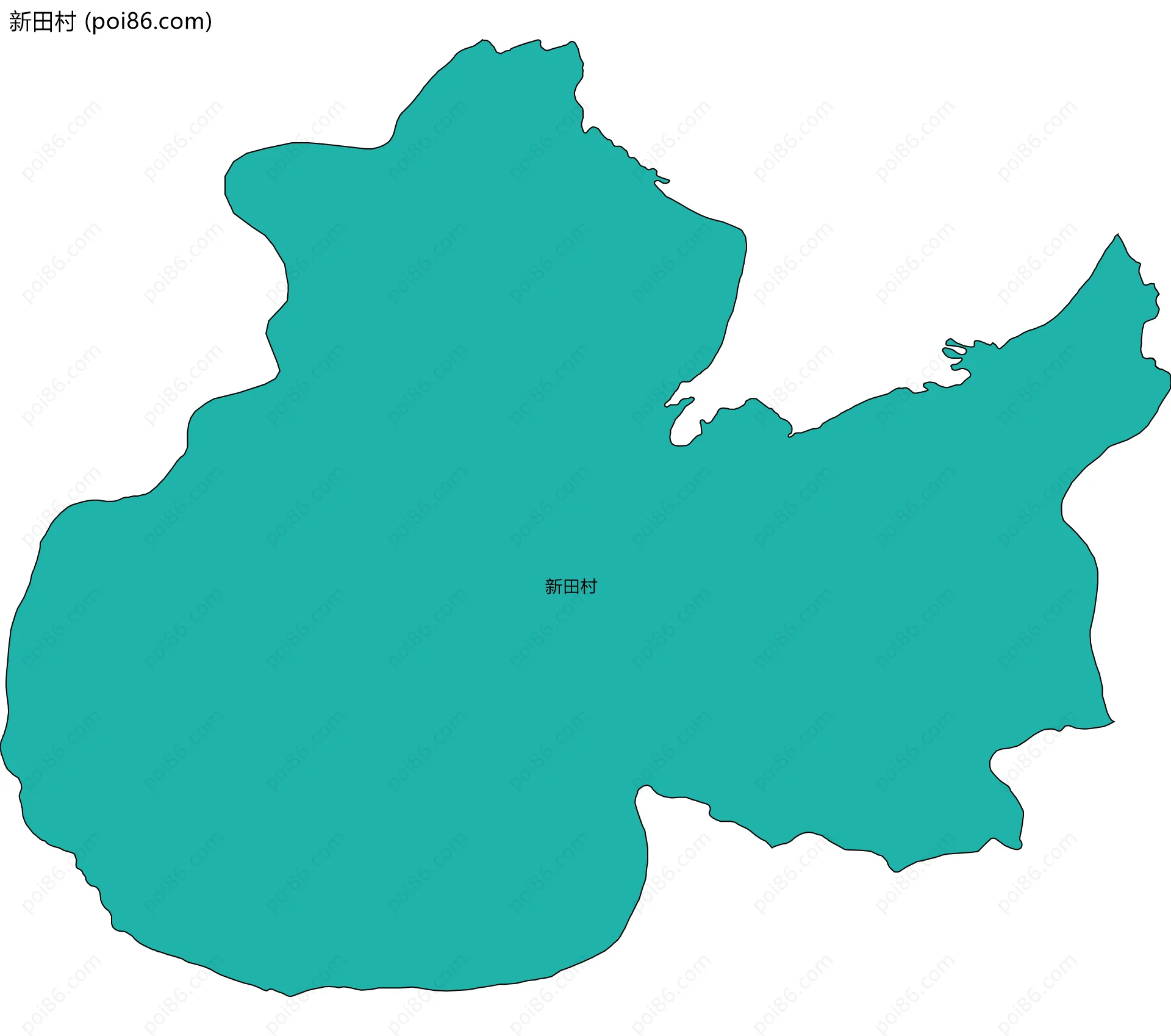 新田村边界地图