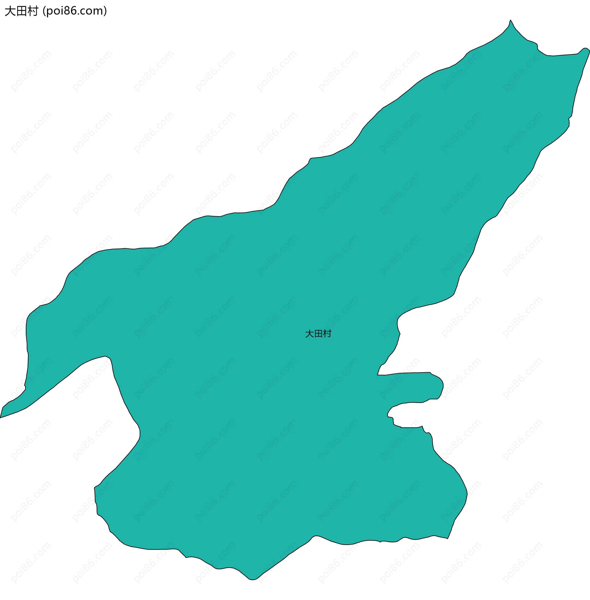 大田村边界地图