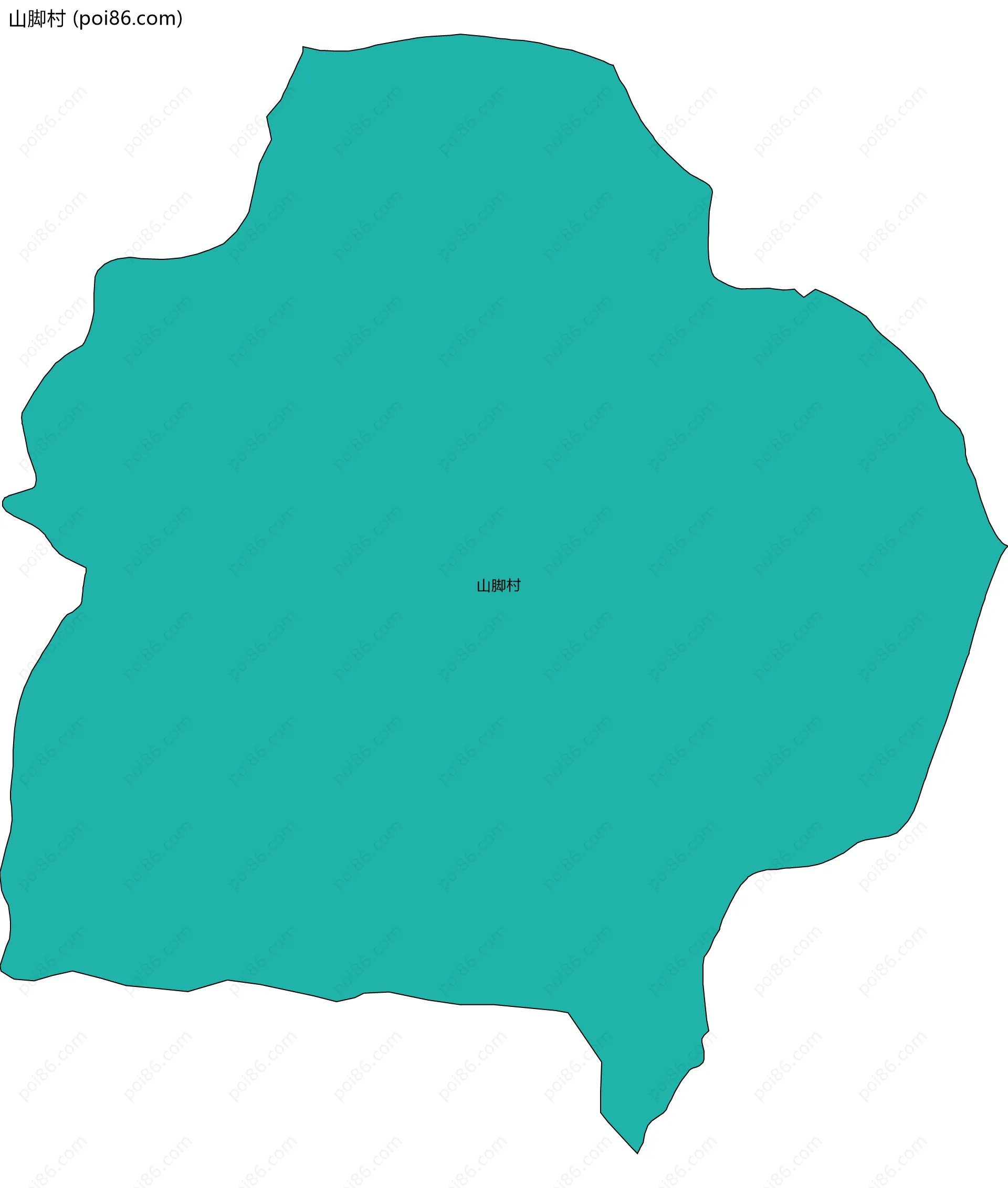 山脚村边界地图