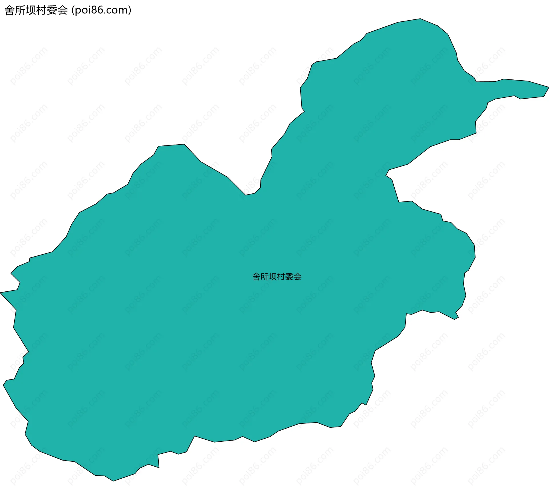 舍所坝村委会边界地图