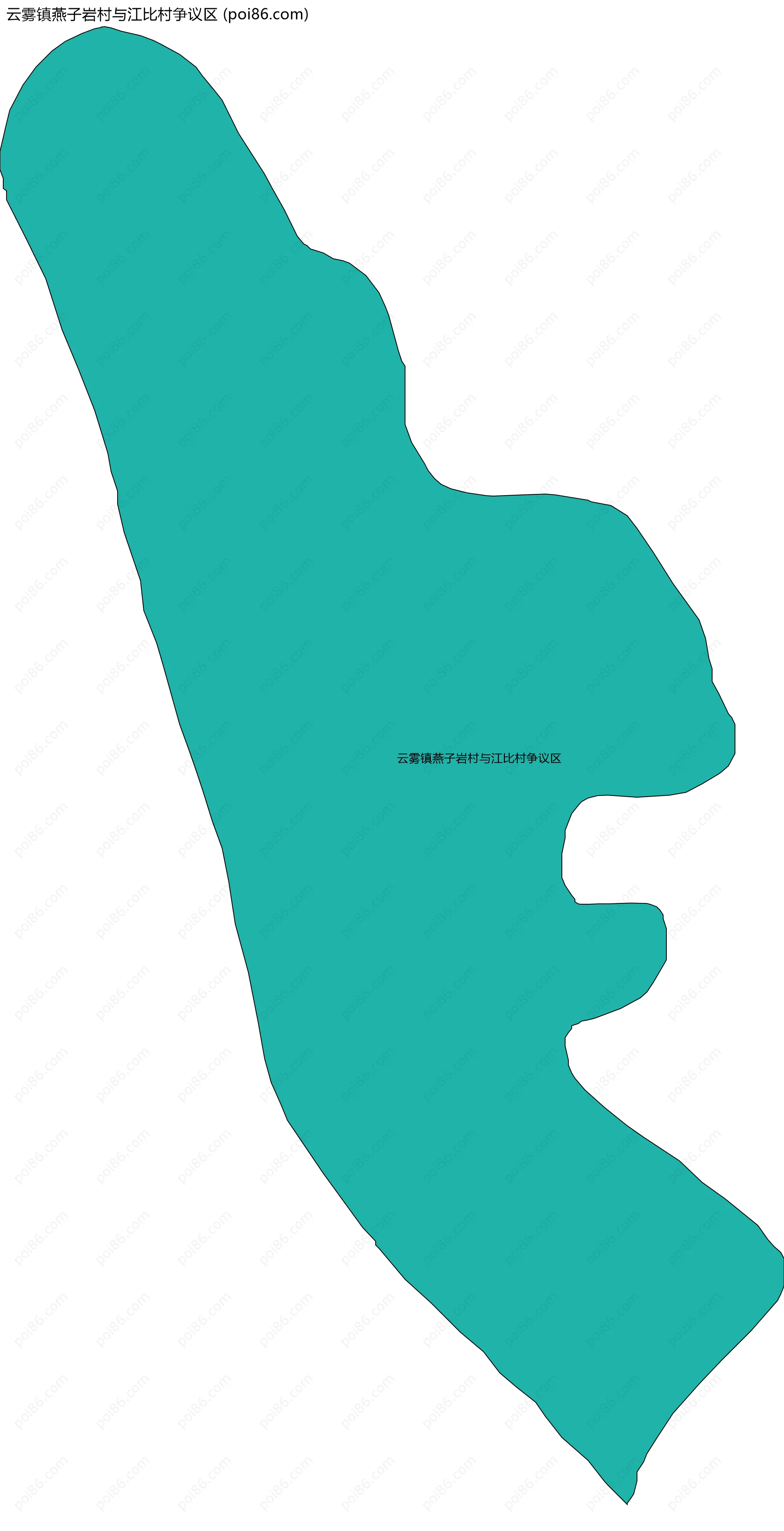 云雾镇燕子岩村与江比村争议区边界地图