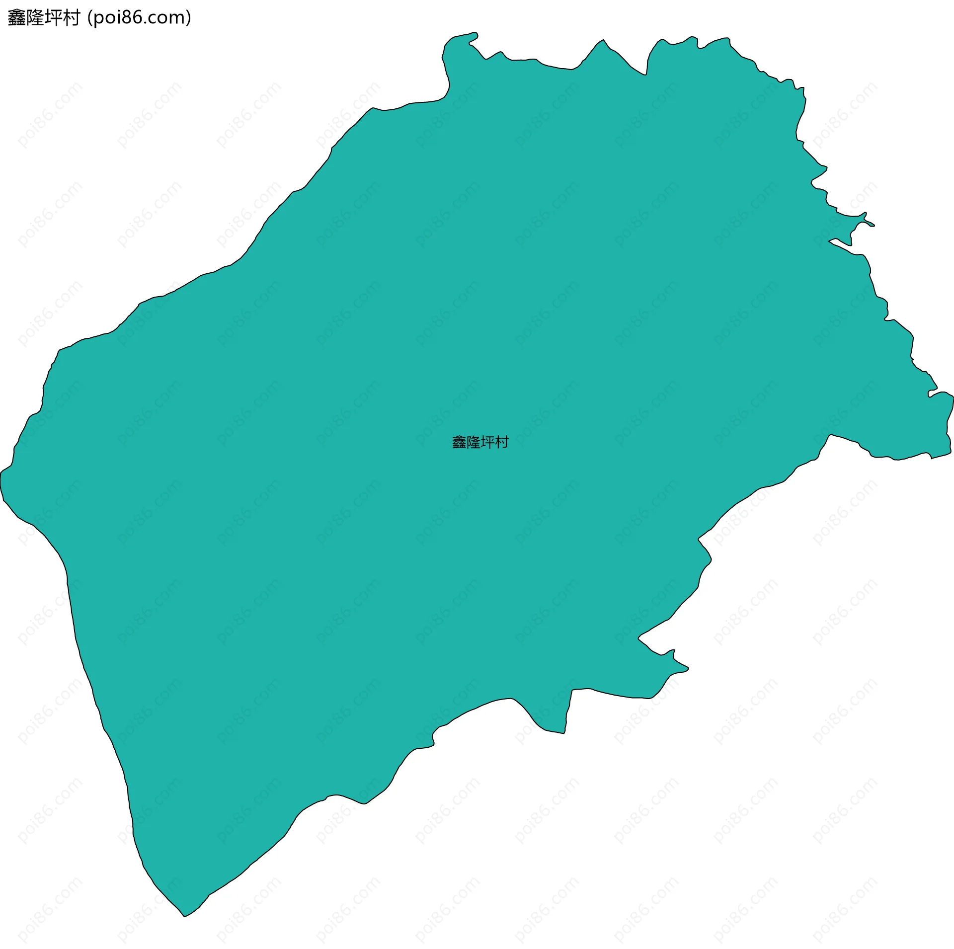 鑫隆坪村边界地图