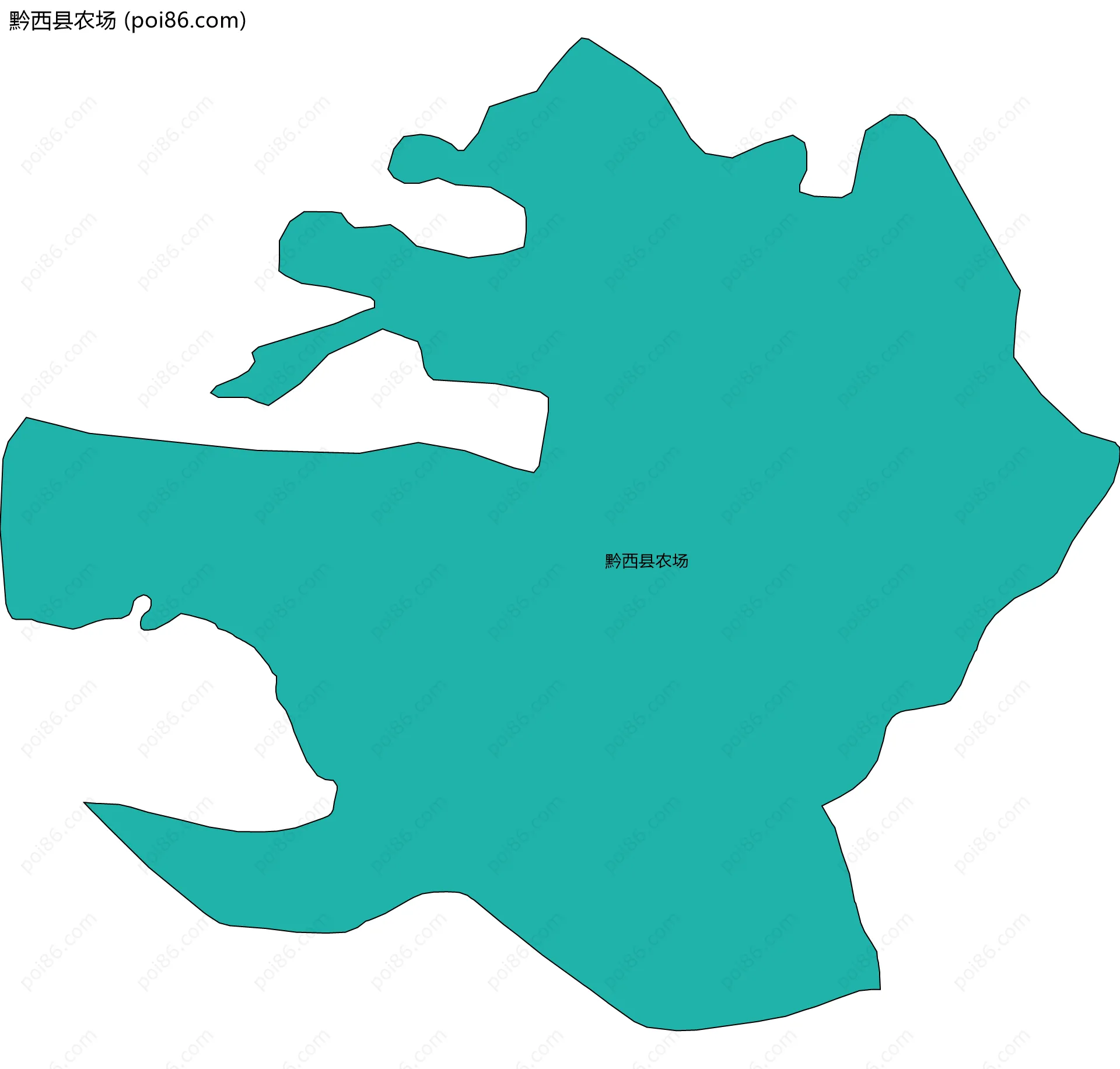 黔西县农场边界地图