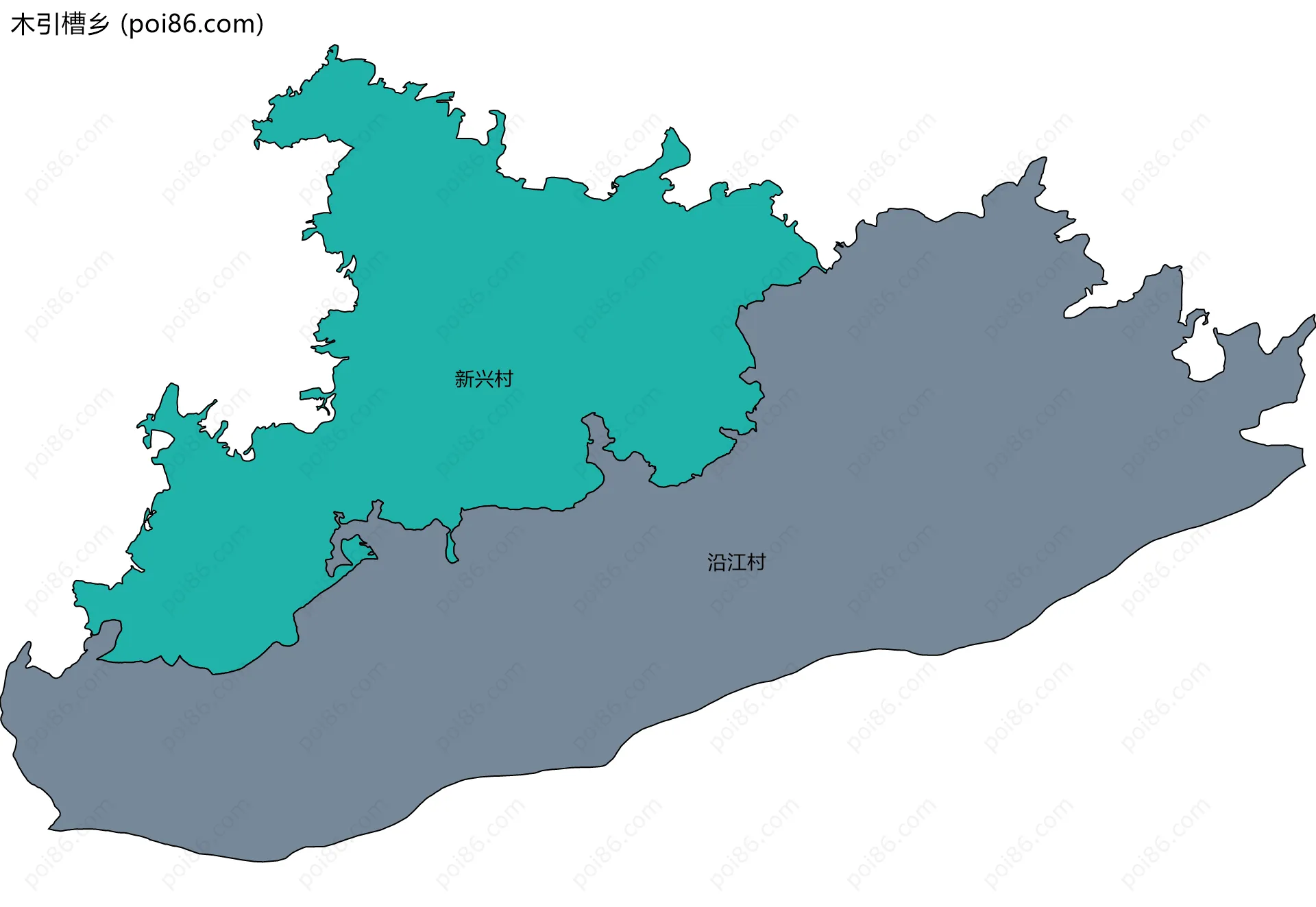 木引槽乡边界地图(五级行政区划)