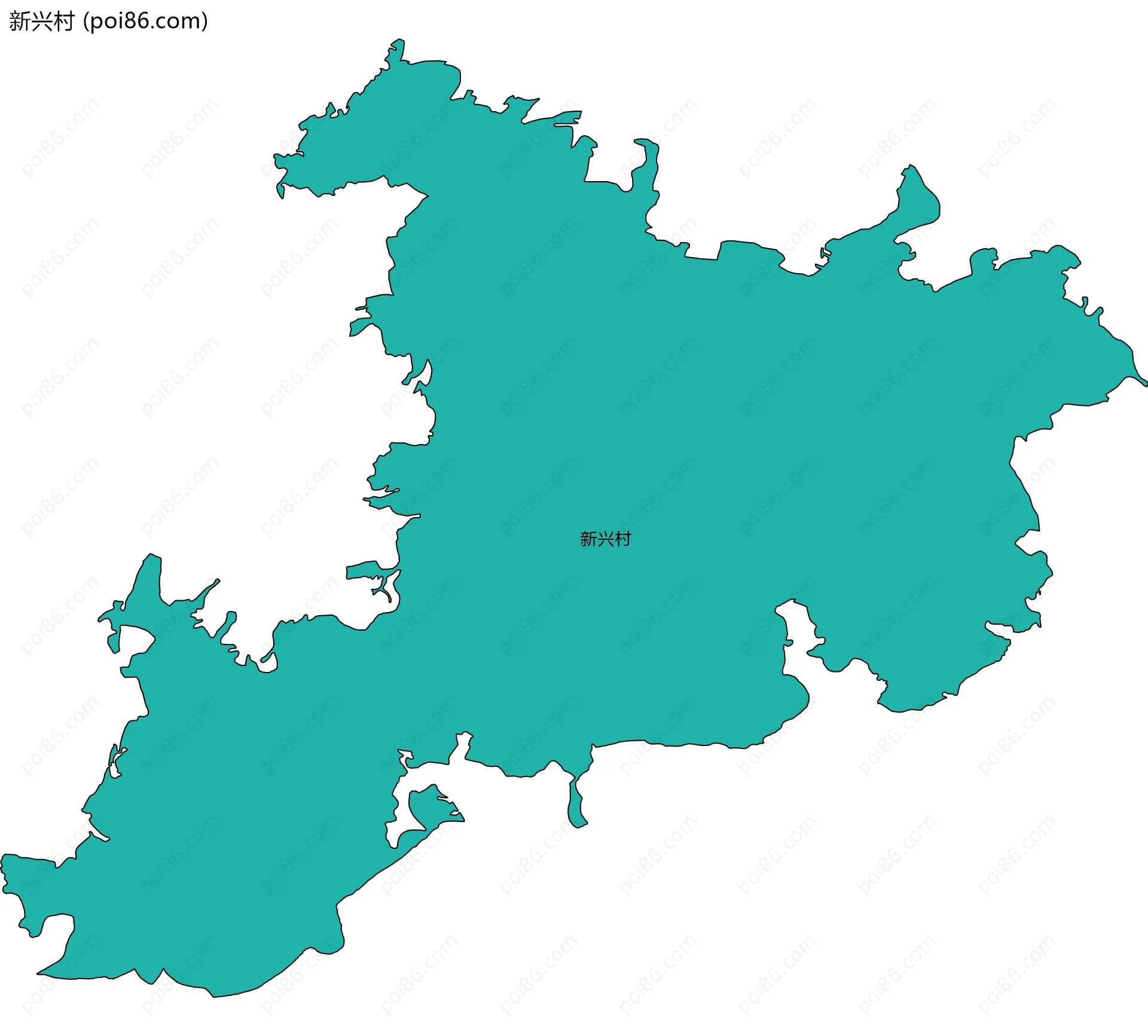 新兴村边界地图