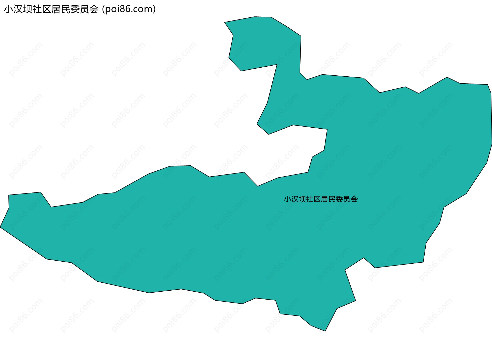 小汉坝社区居民委员会边界地图