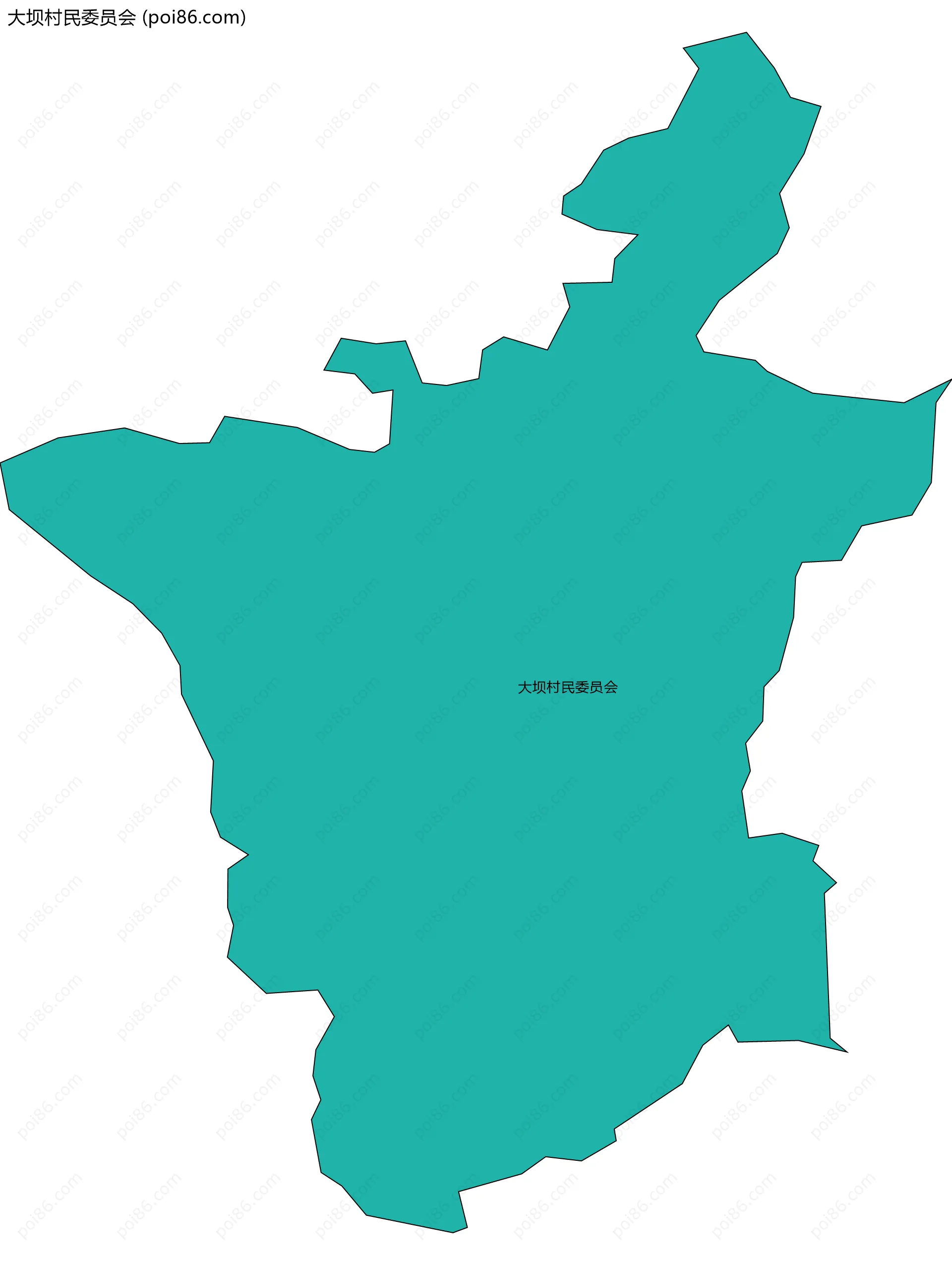 大坝村民委员会边界地图