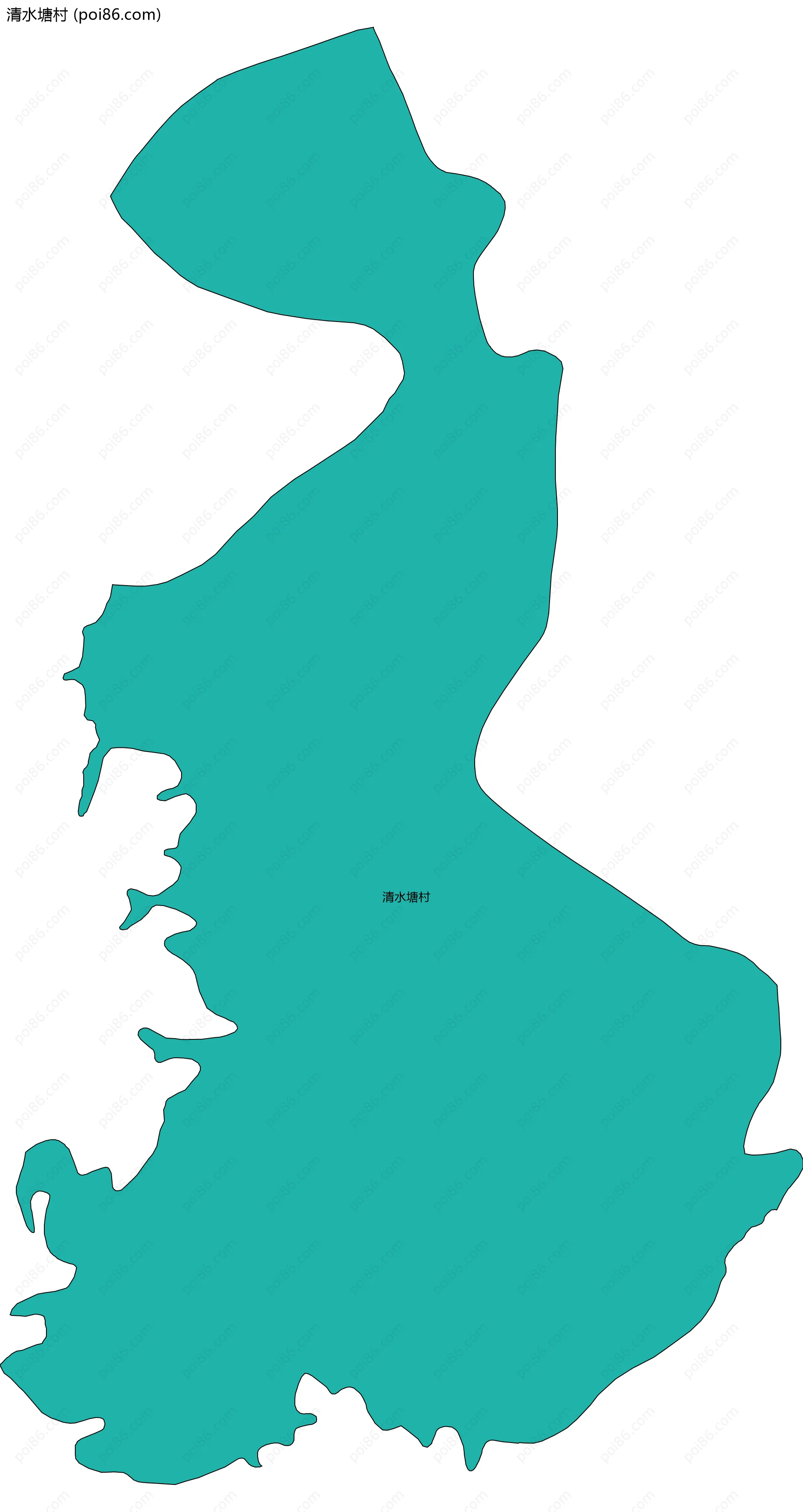 清水塘村边界地图