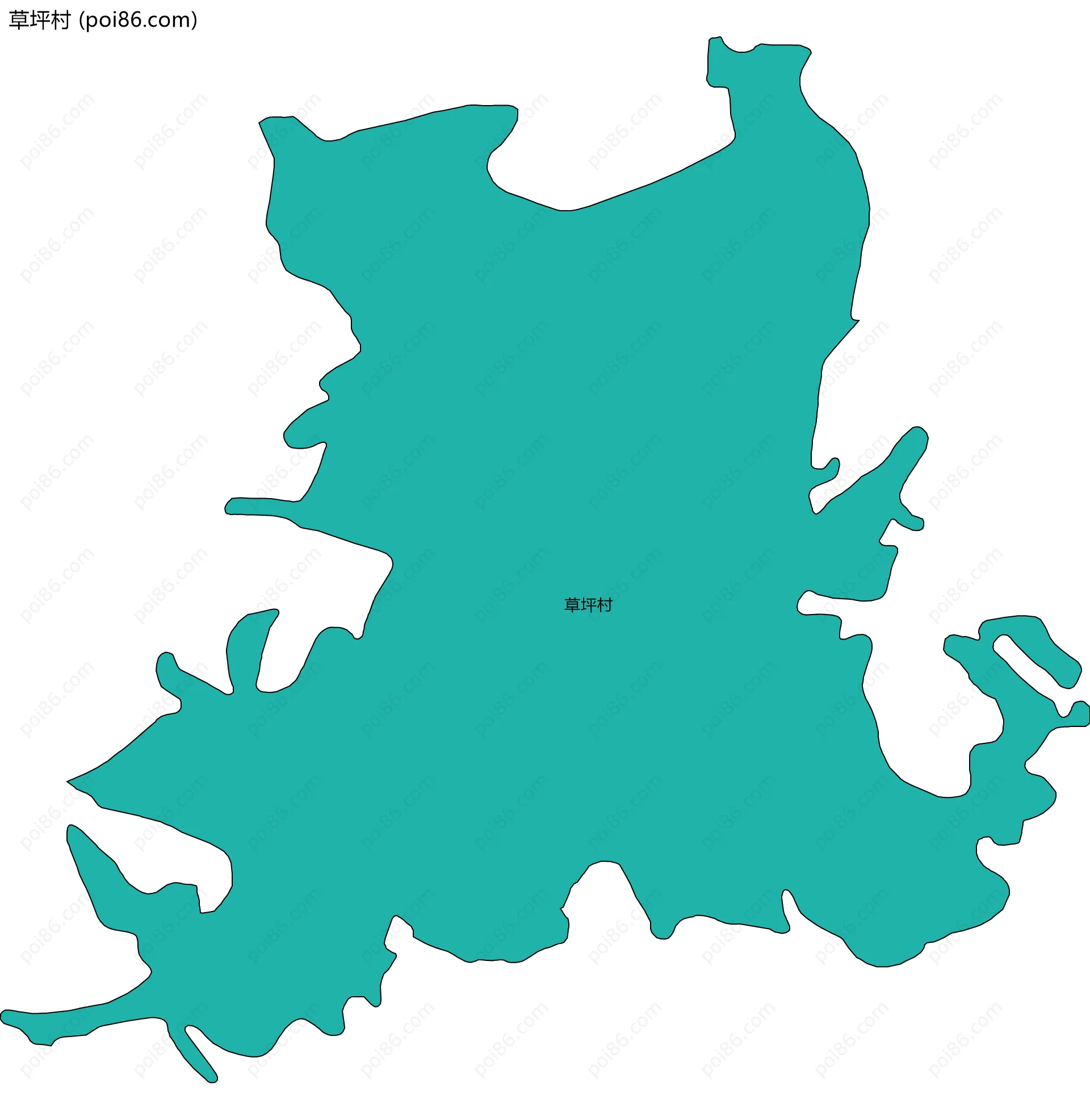 草坪村边界地图