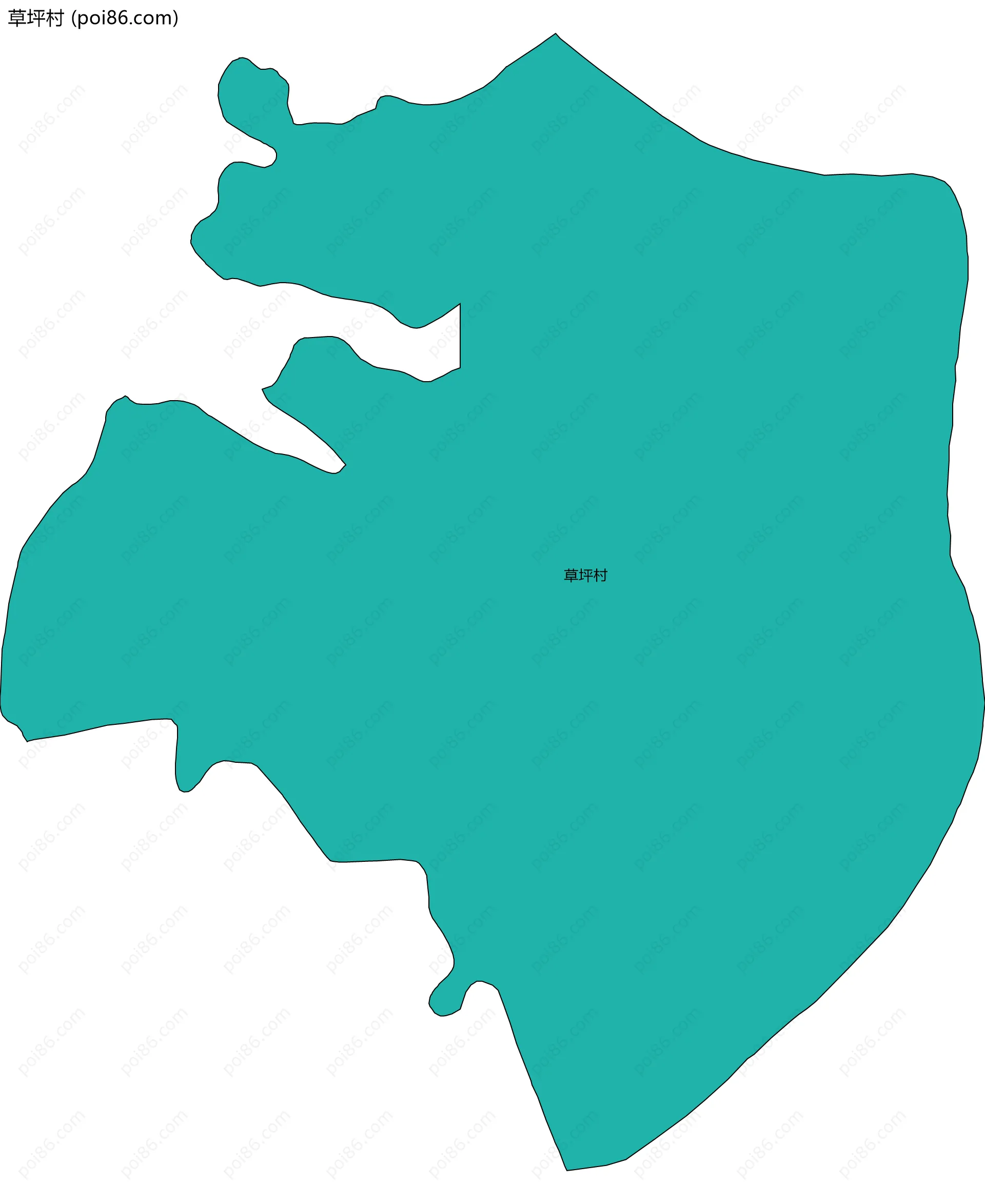 草坪村边界地图