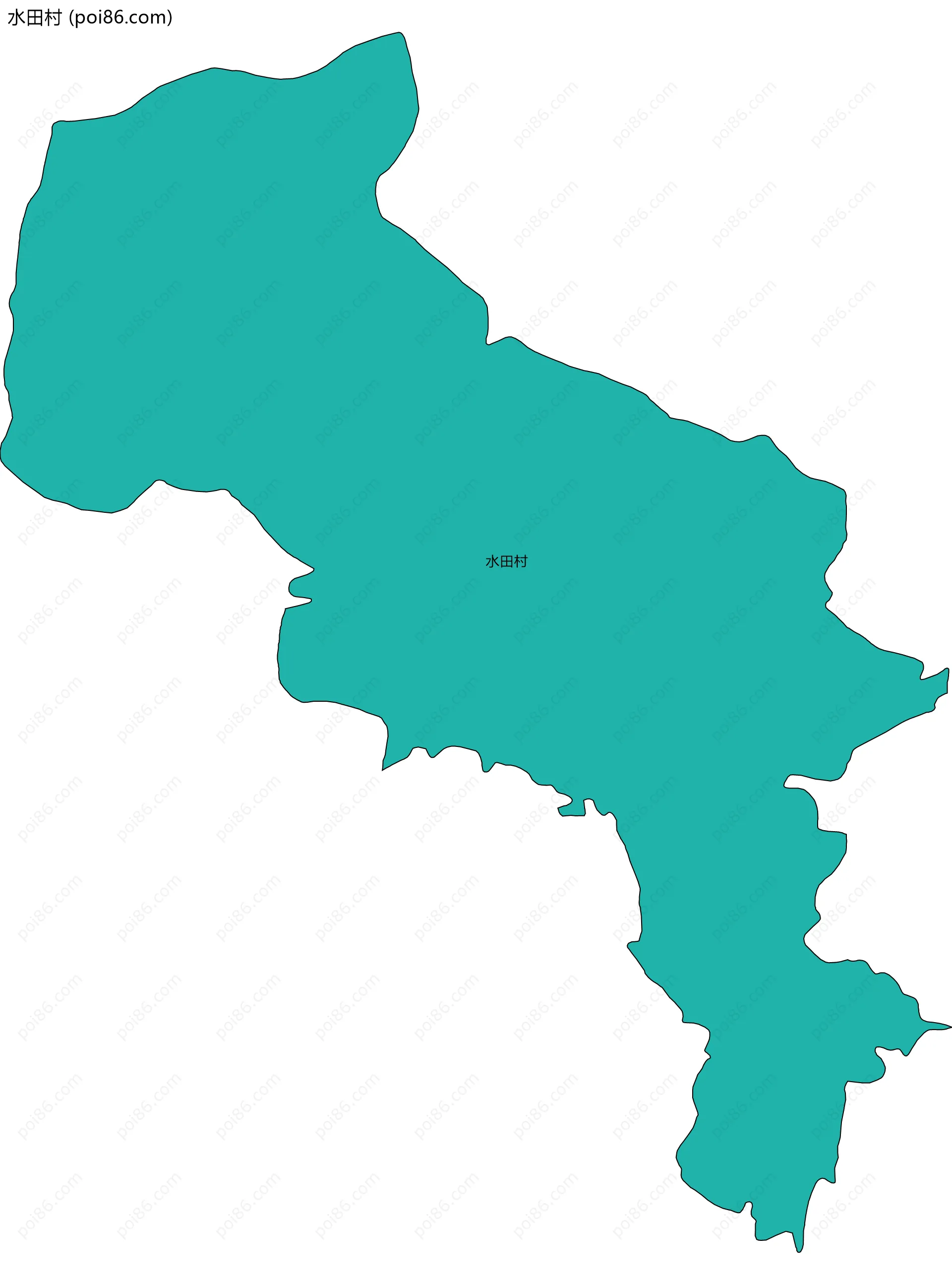 水田村边界地图