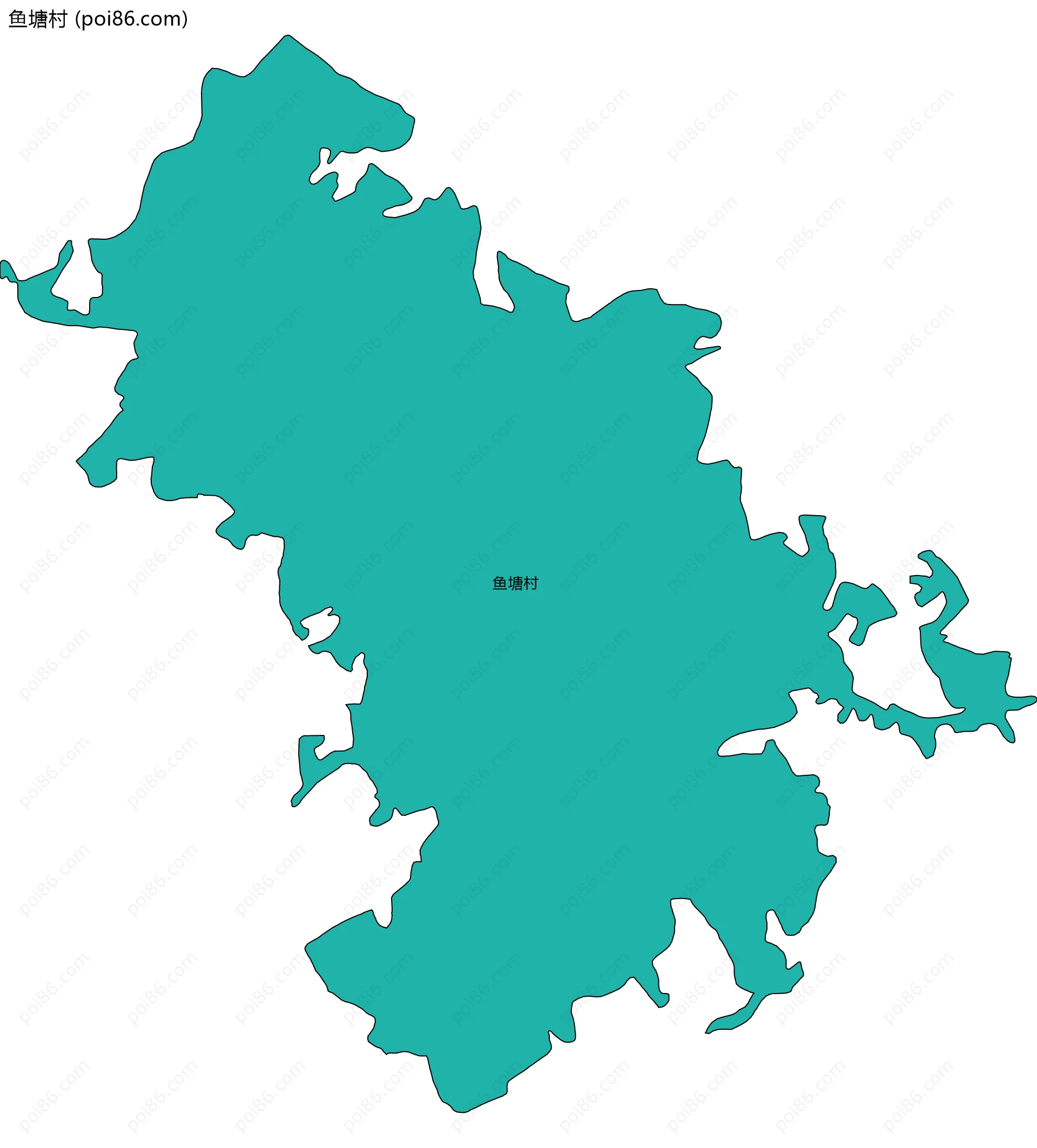 鱼塘村边界地图