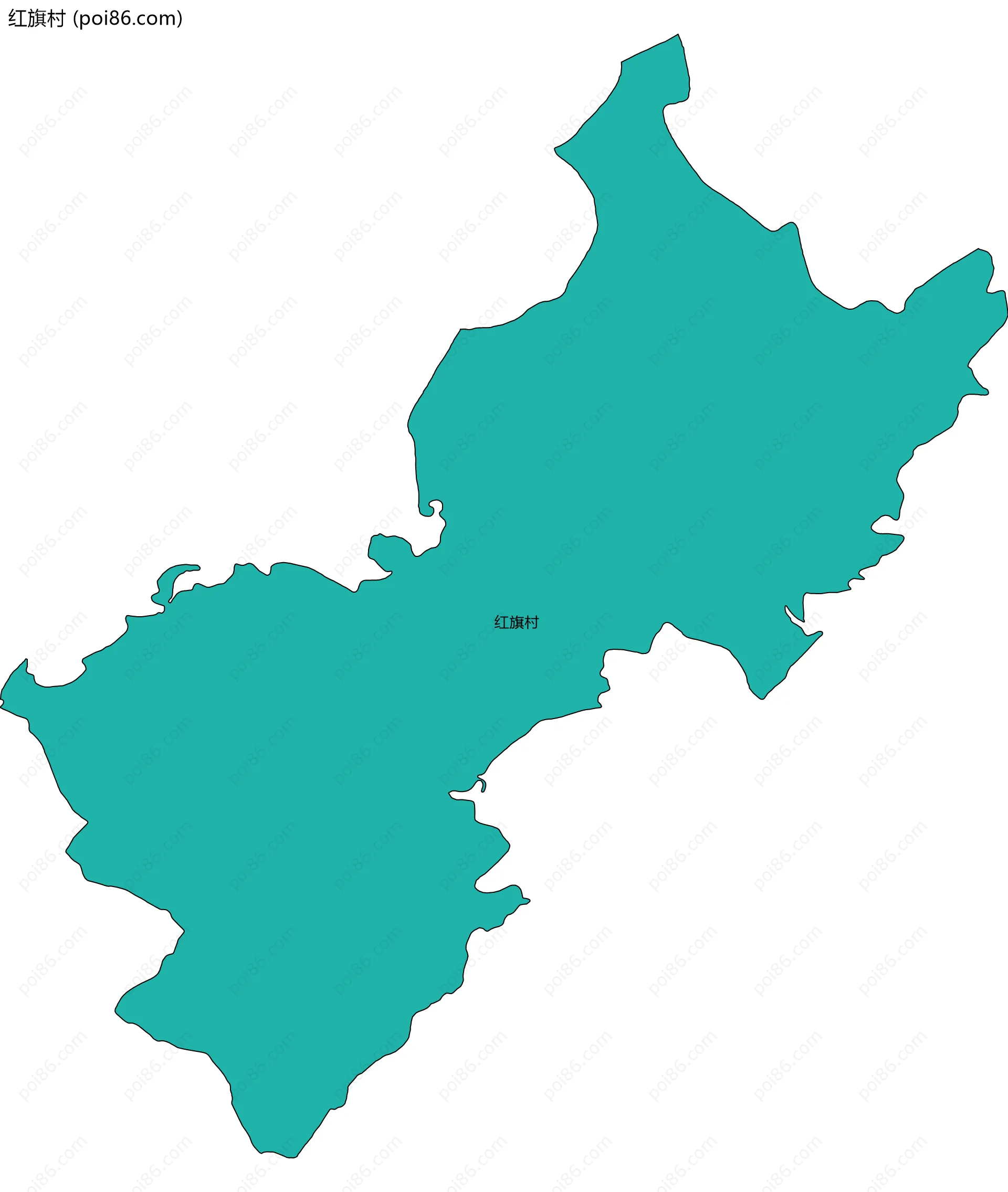 红旗村边界地图