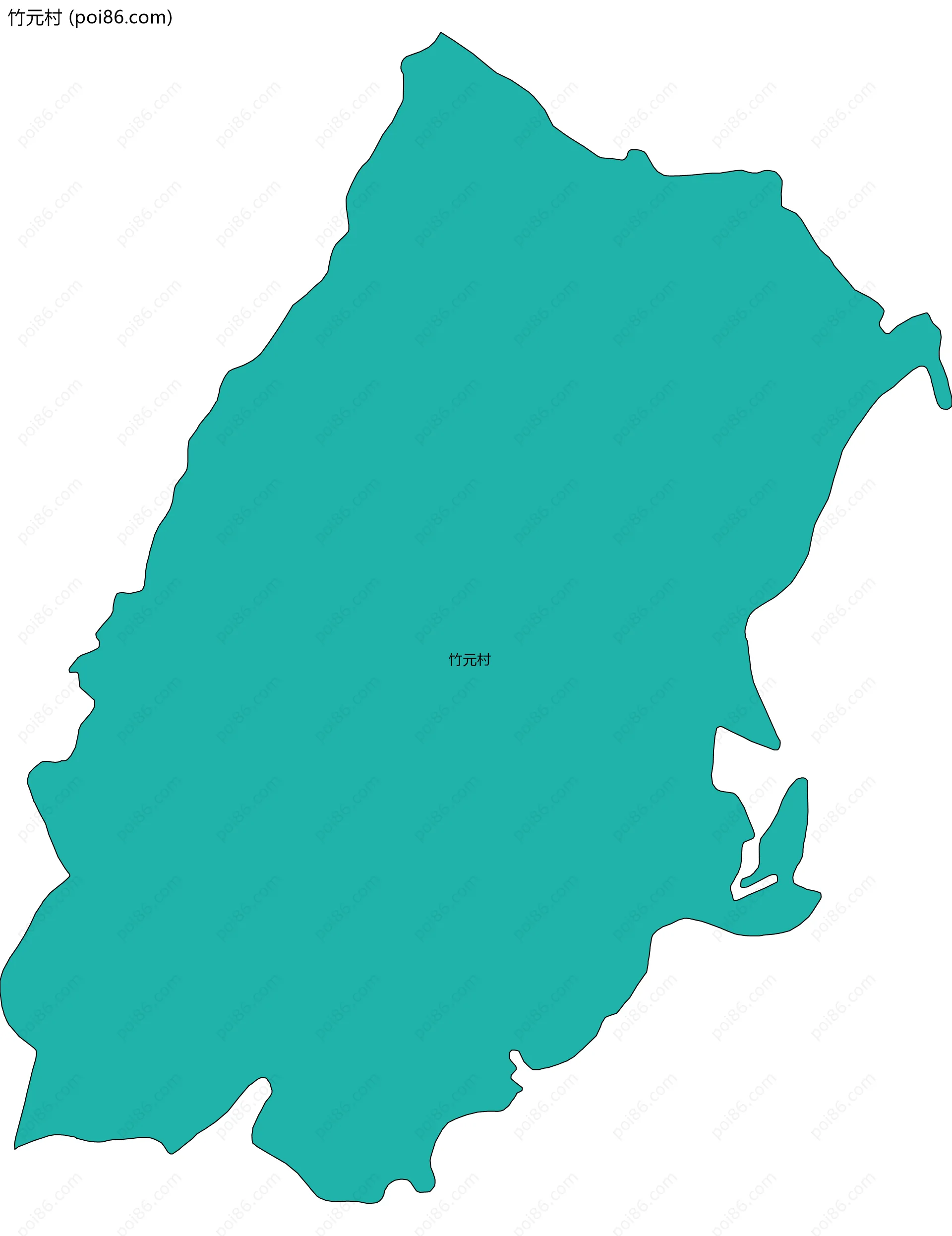 竹元村边界地图