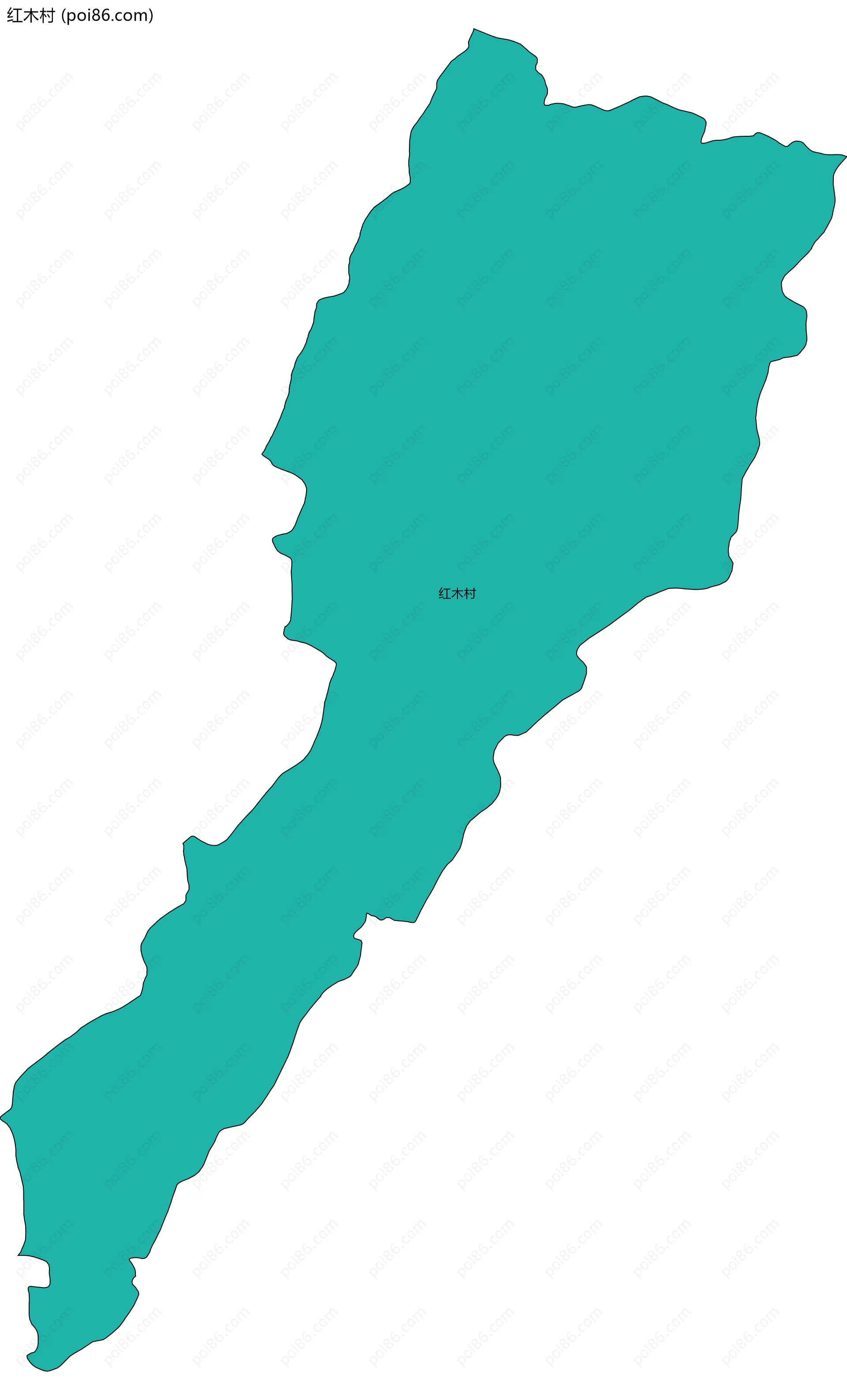 红木村边界地图