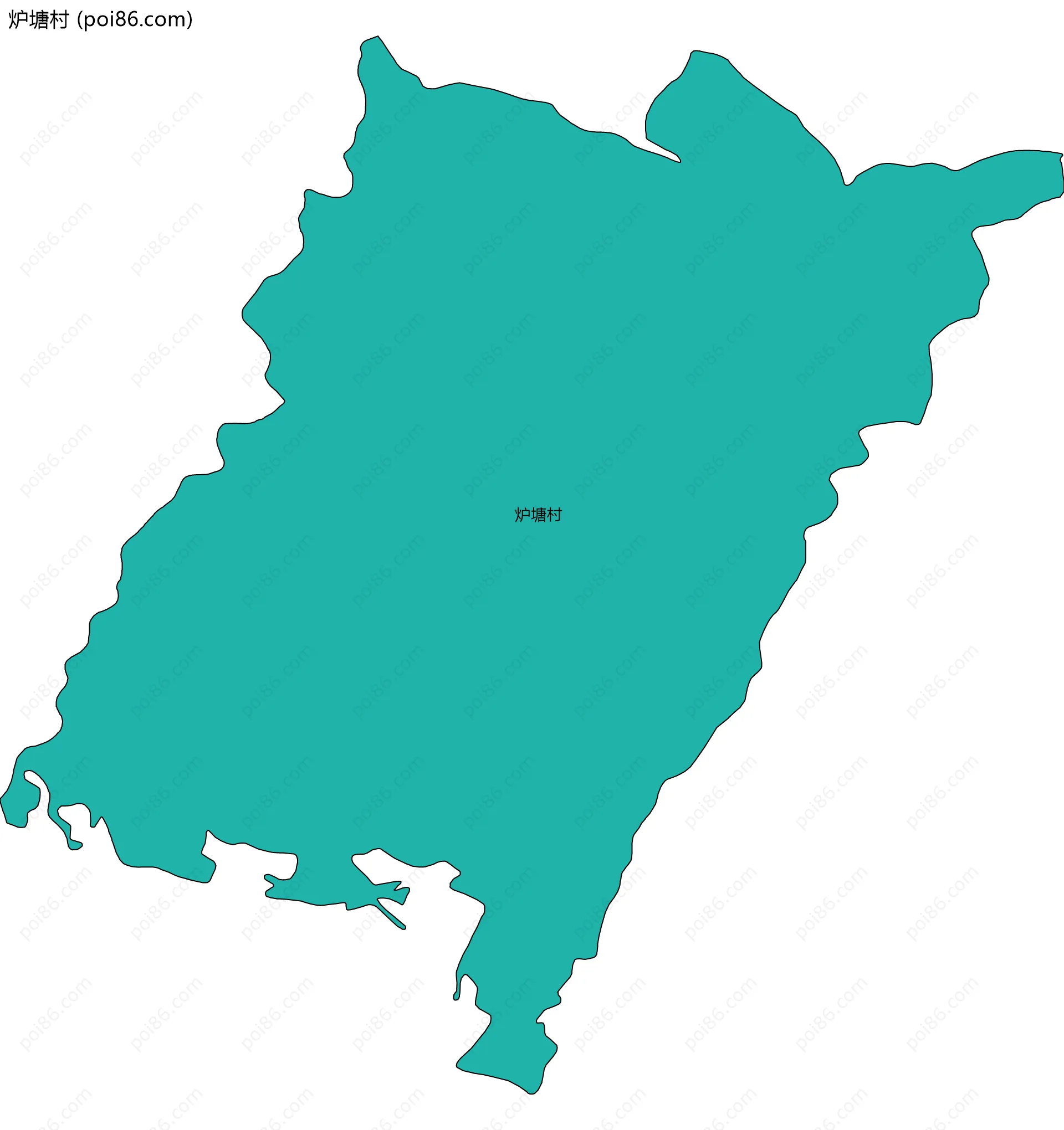 炉塘村边界地图
