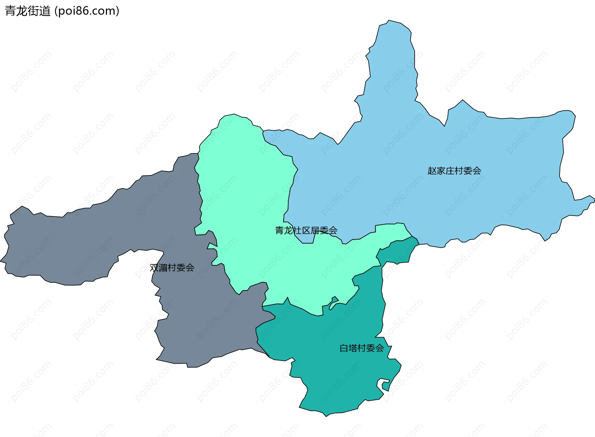 青龙街道边界地图(五级行政区划)