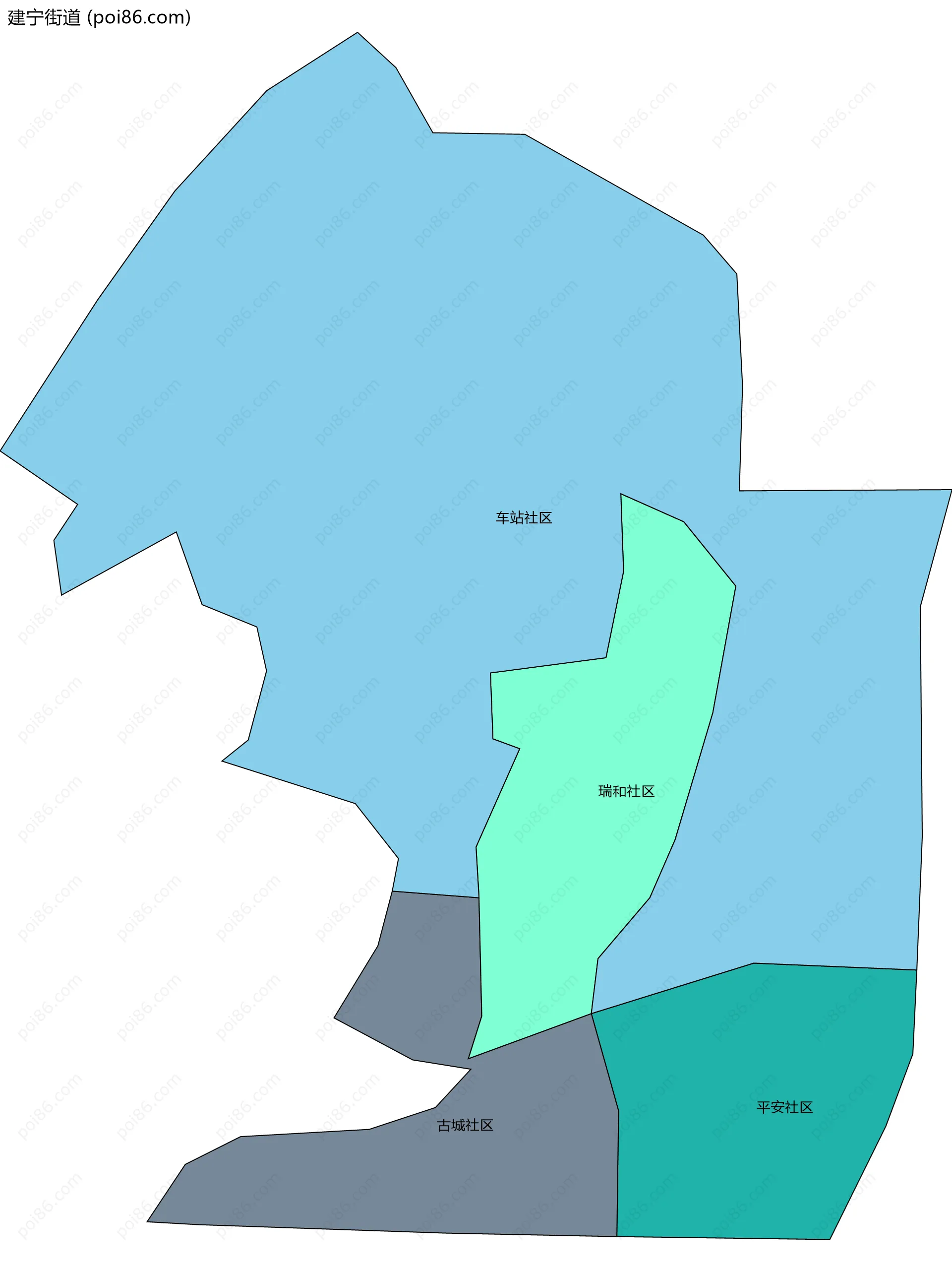 建宁街道边界地图(五级行政区划)