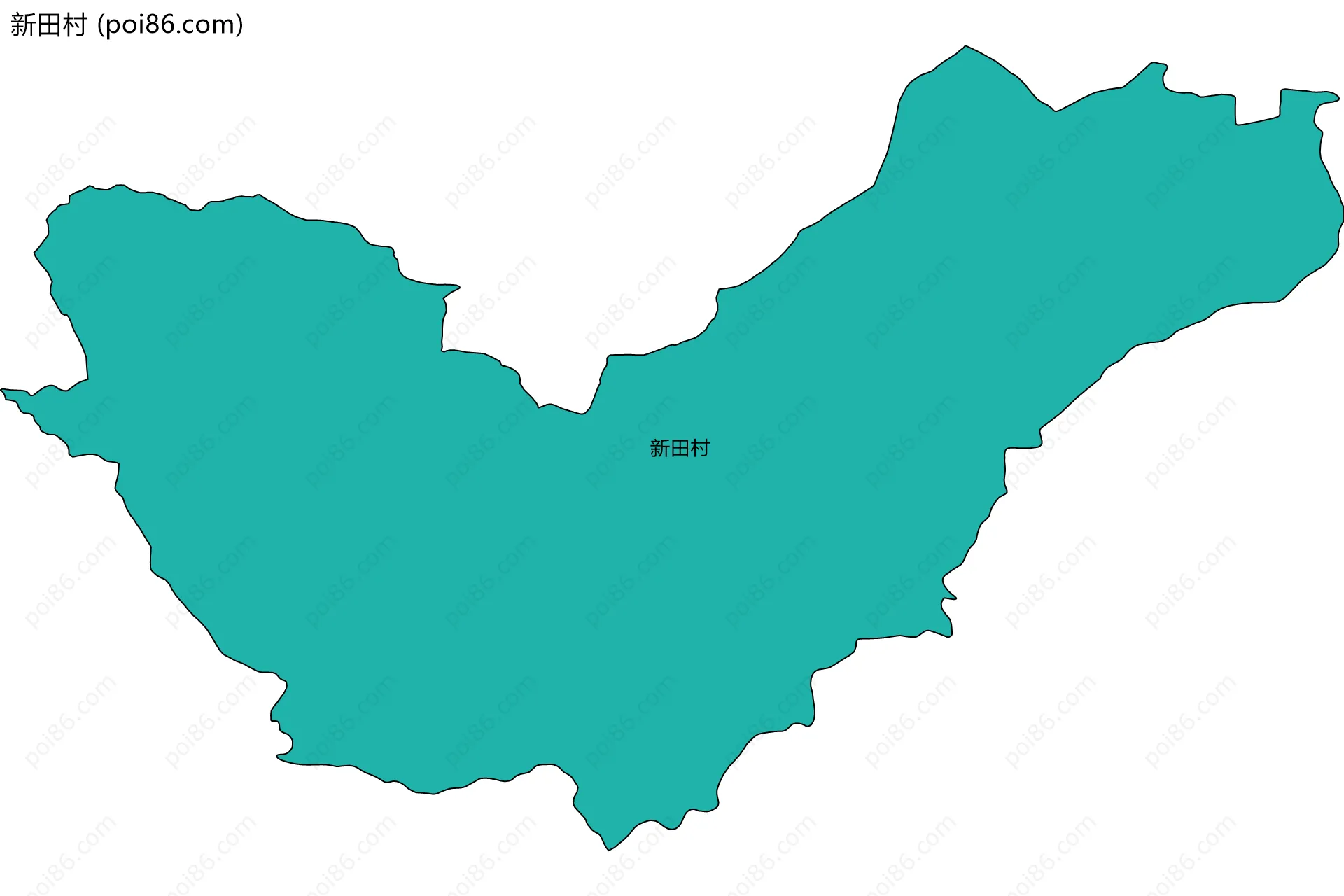 新田村边界地图