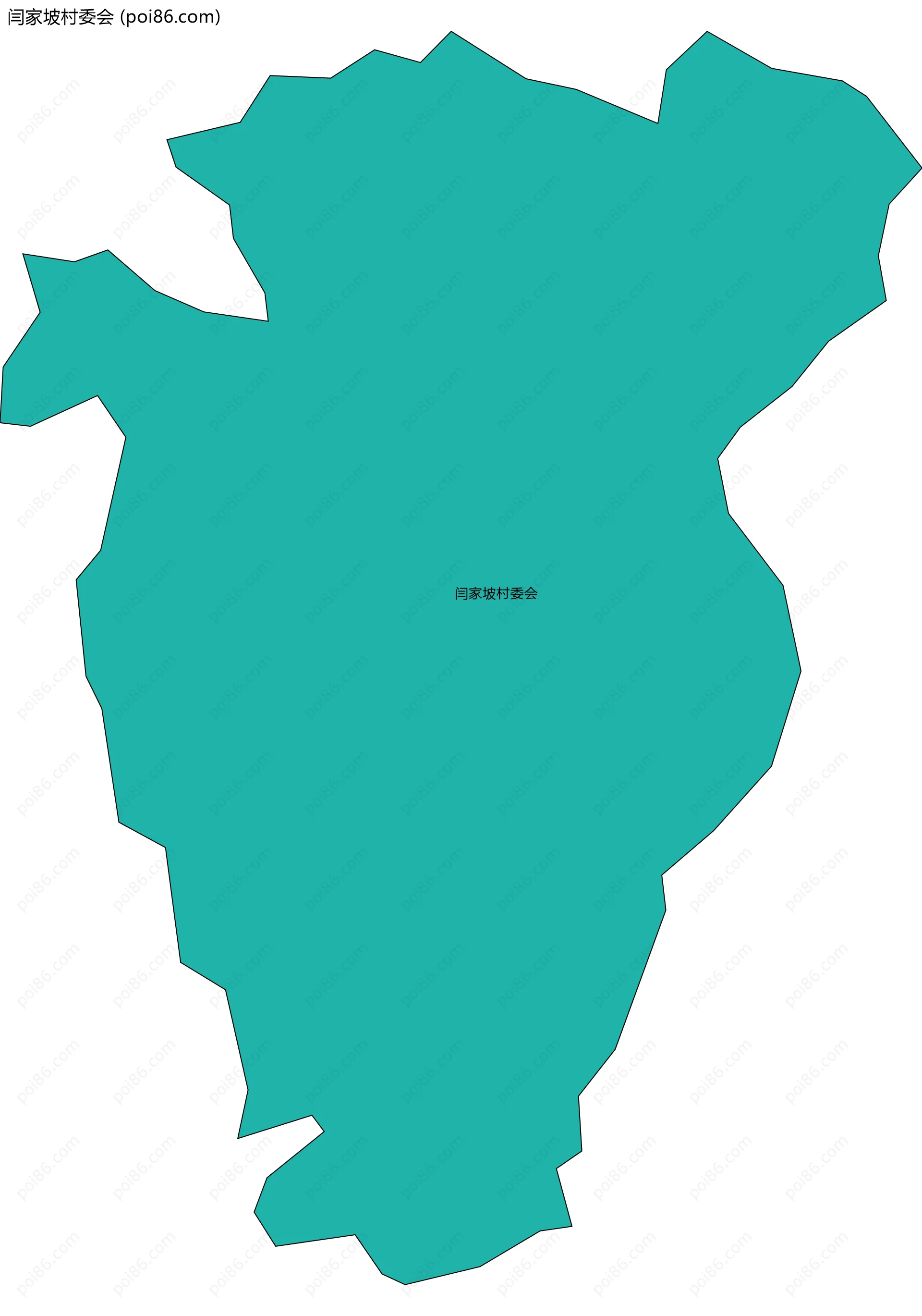 闫家坡村委会边界地图