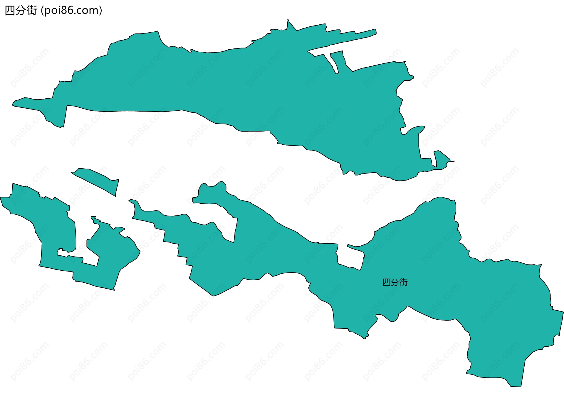 四分街边界地图