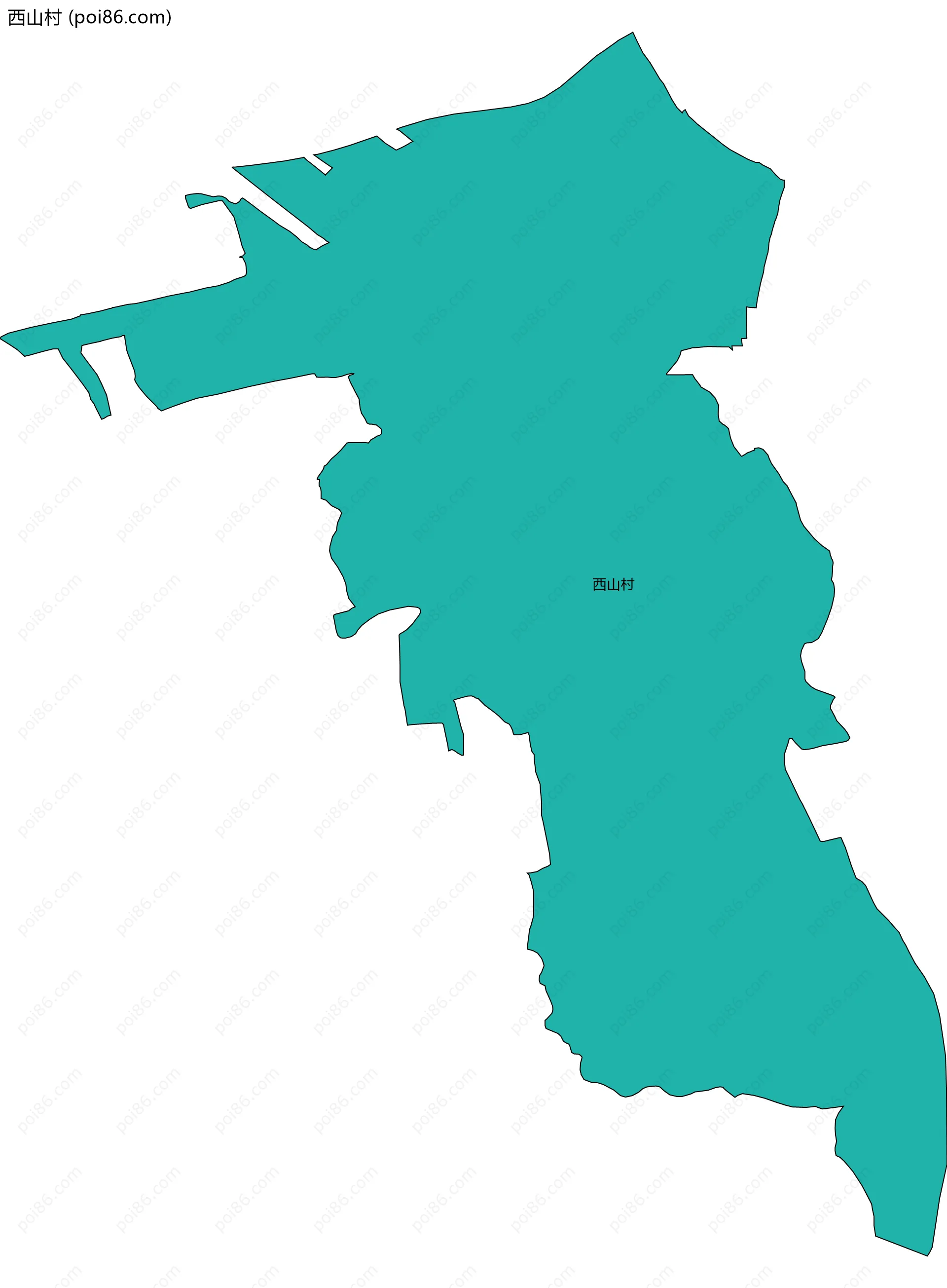 西山村边界地图