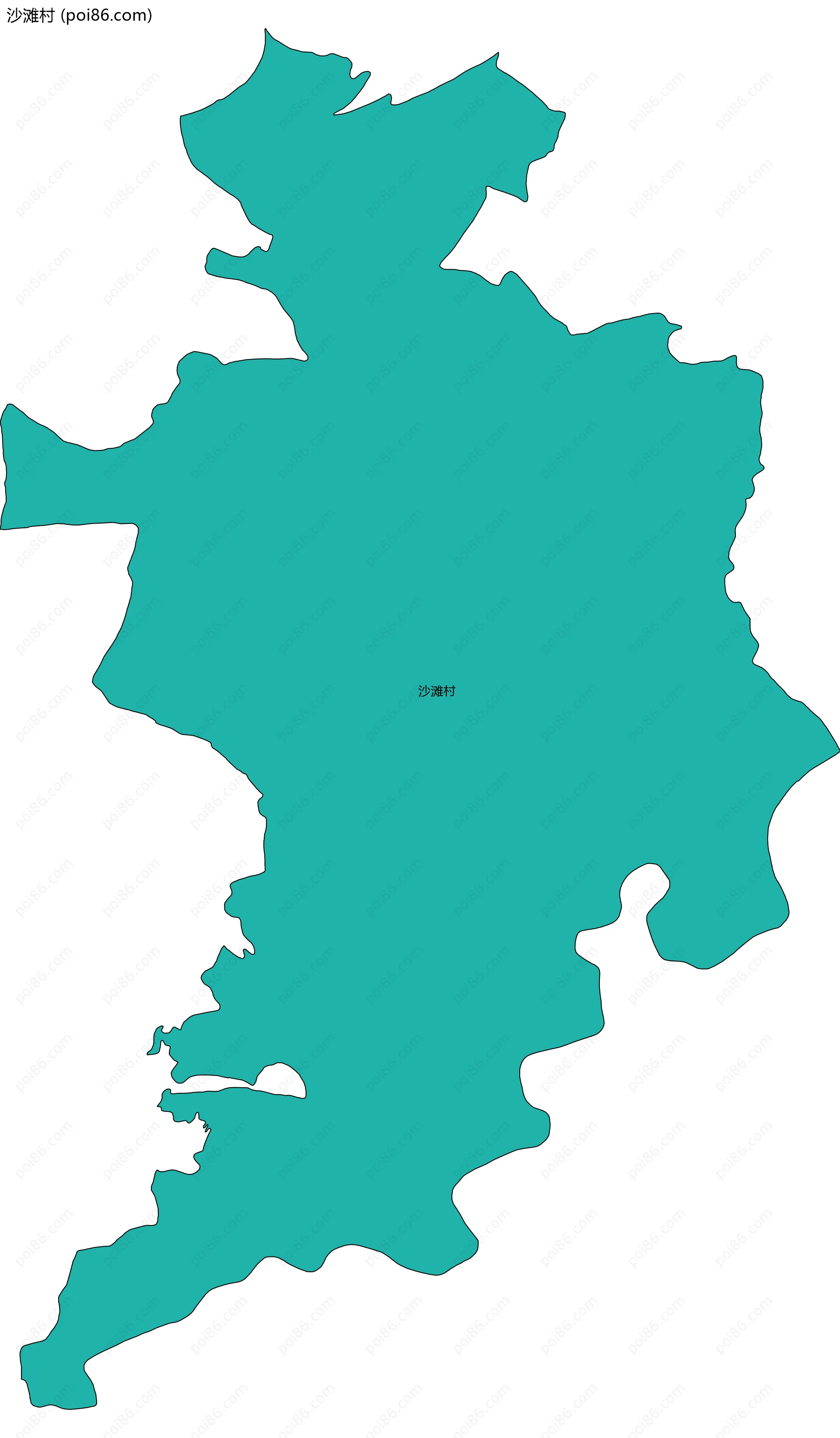 沙滩村边界地图