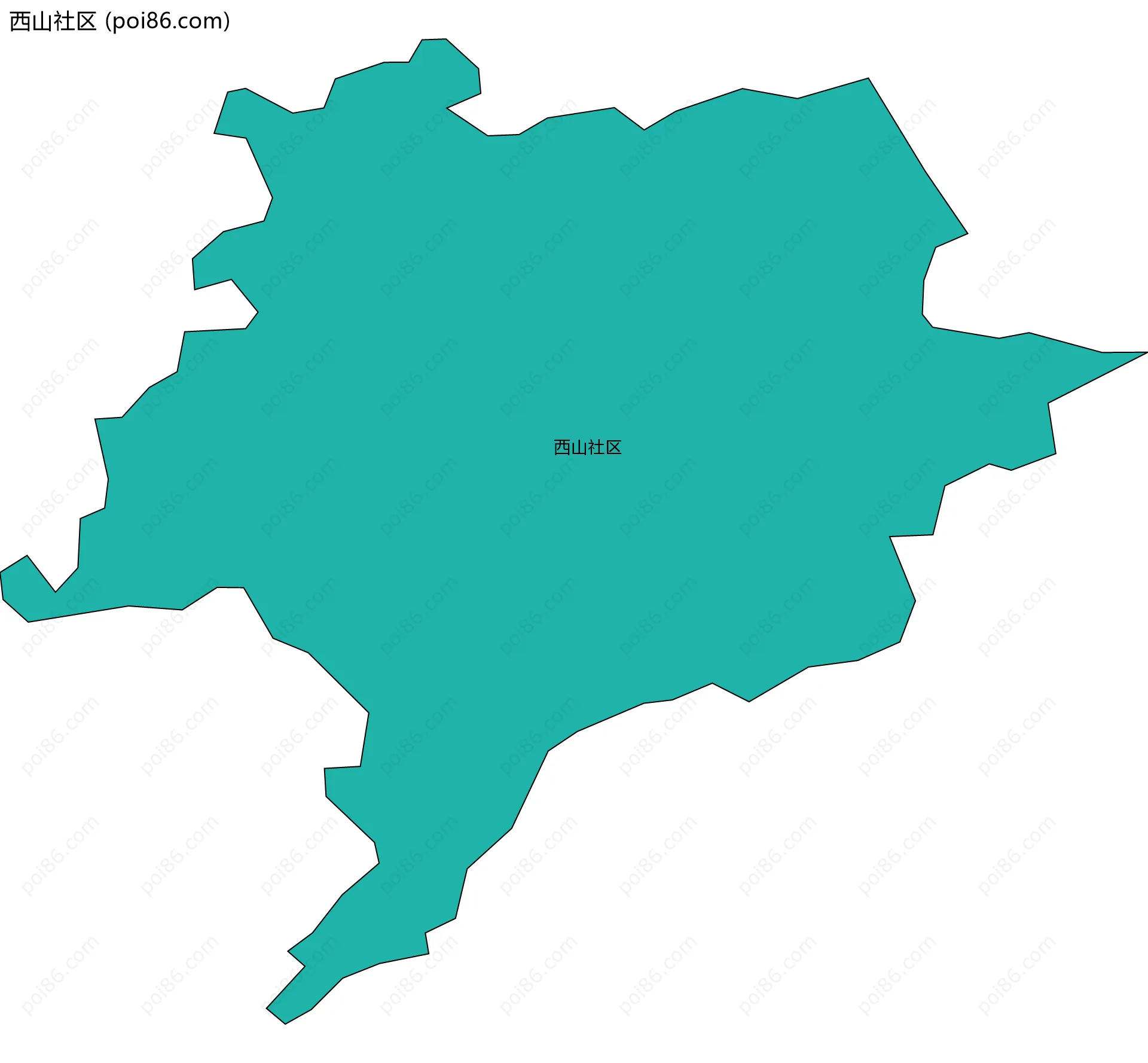 西山社区边界地图