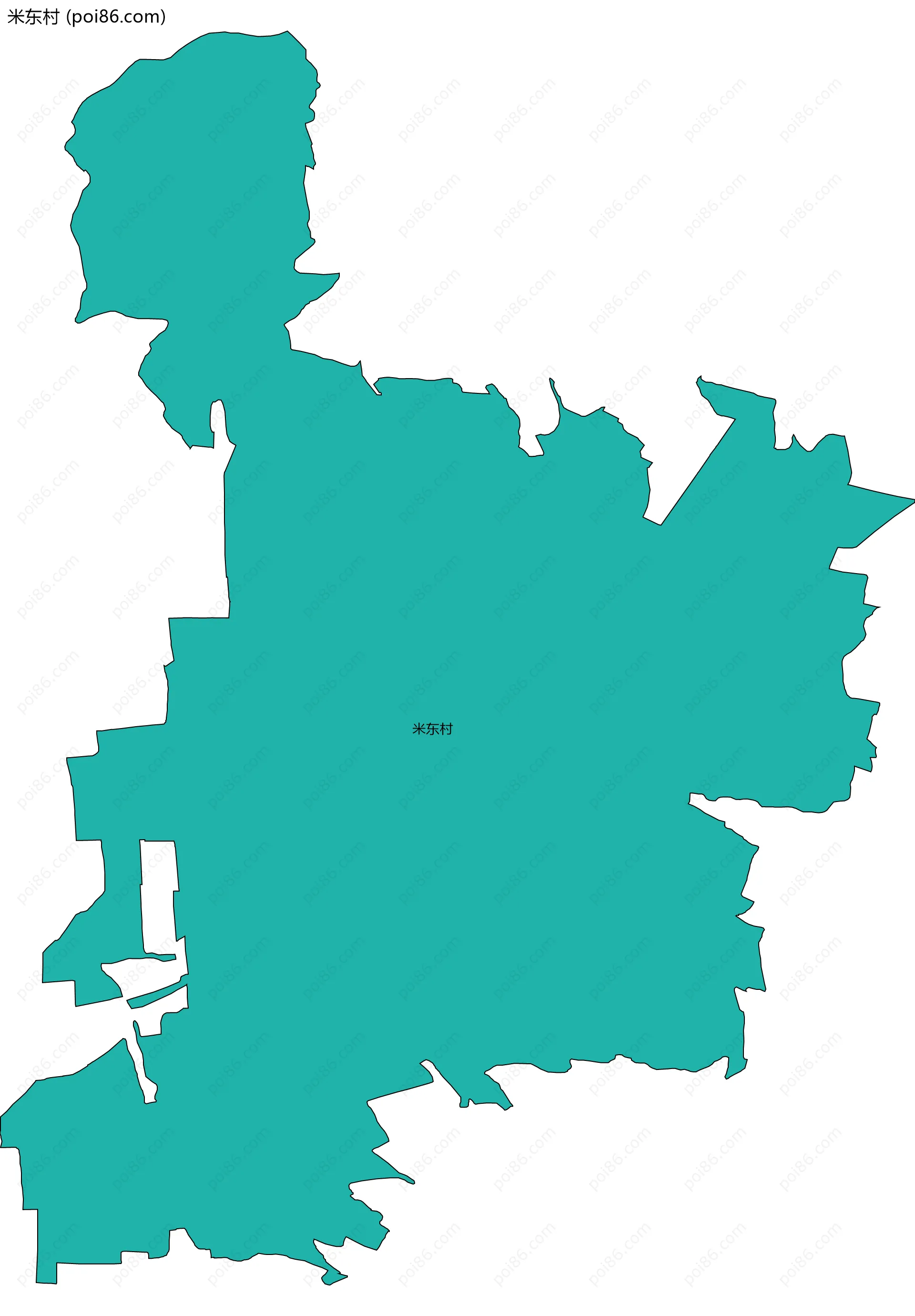 米东村边界地图