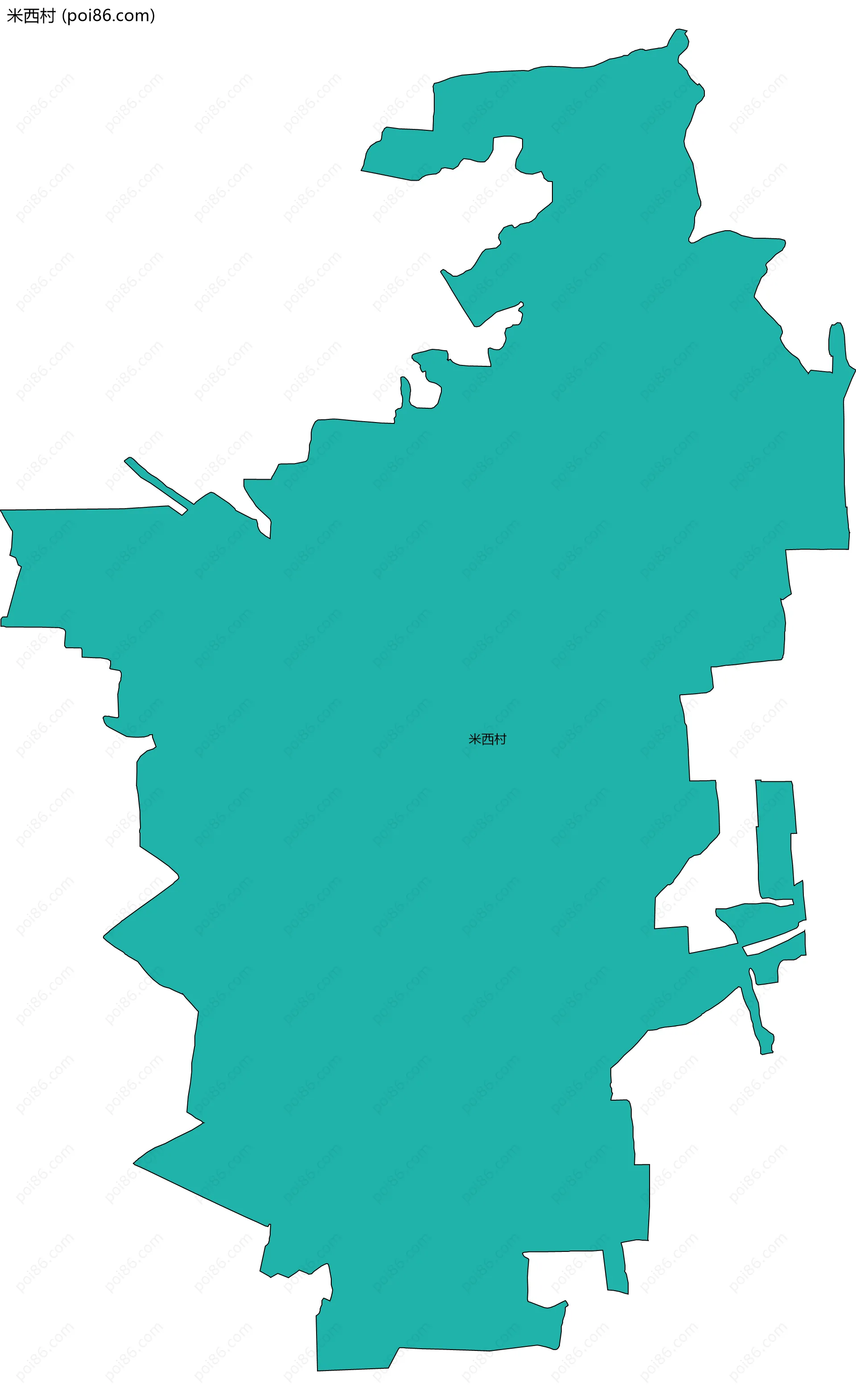 米西村边界地图