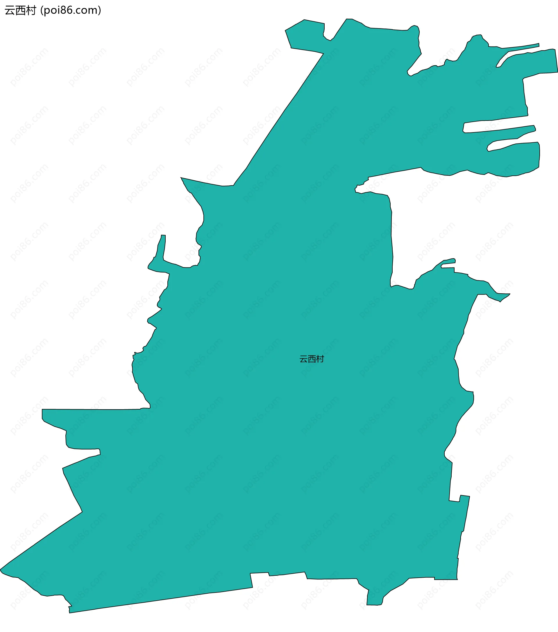 云西村边界地图