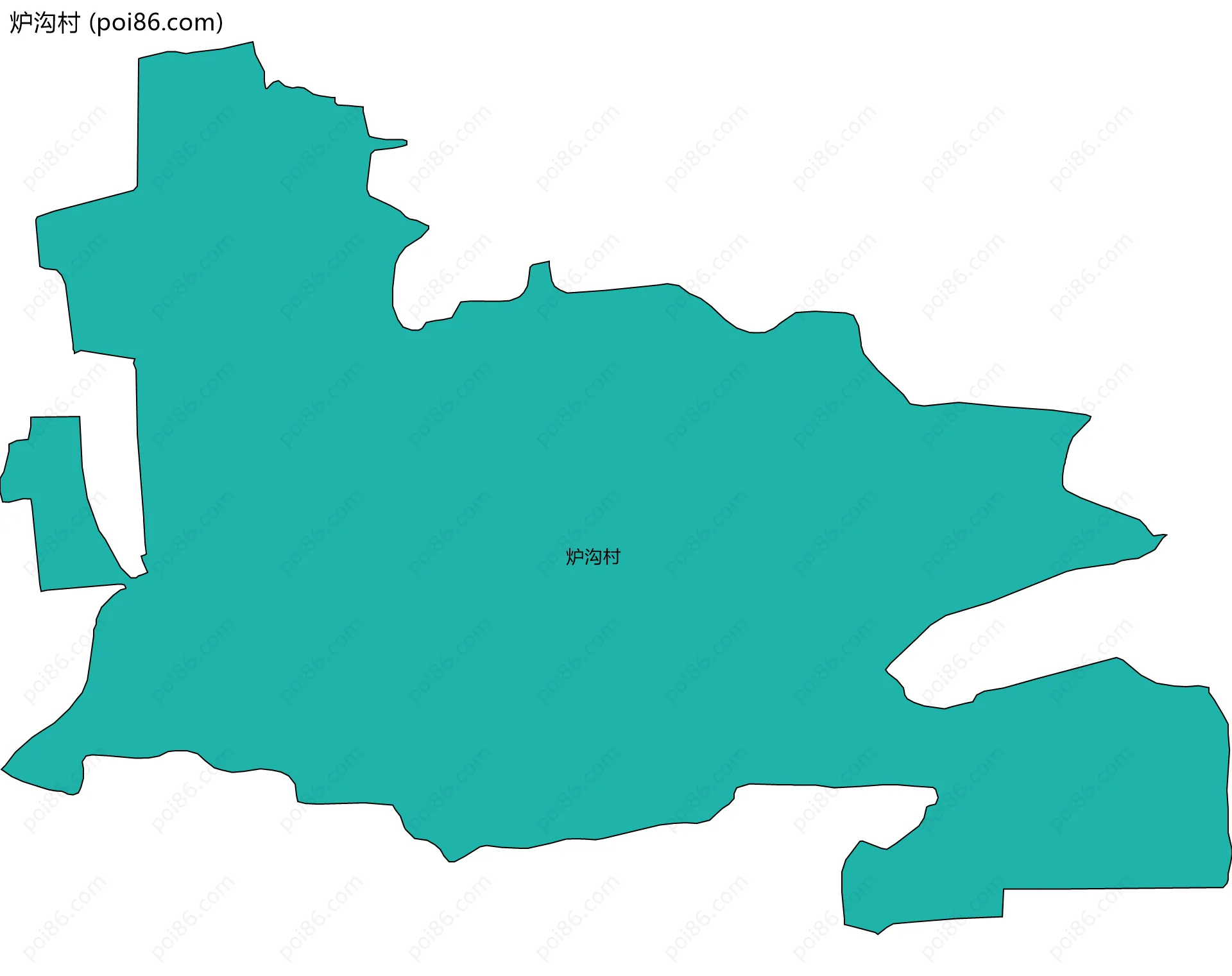 炉沟村边界地图