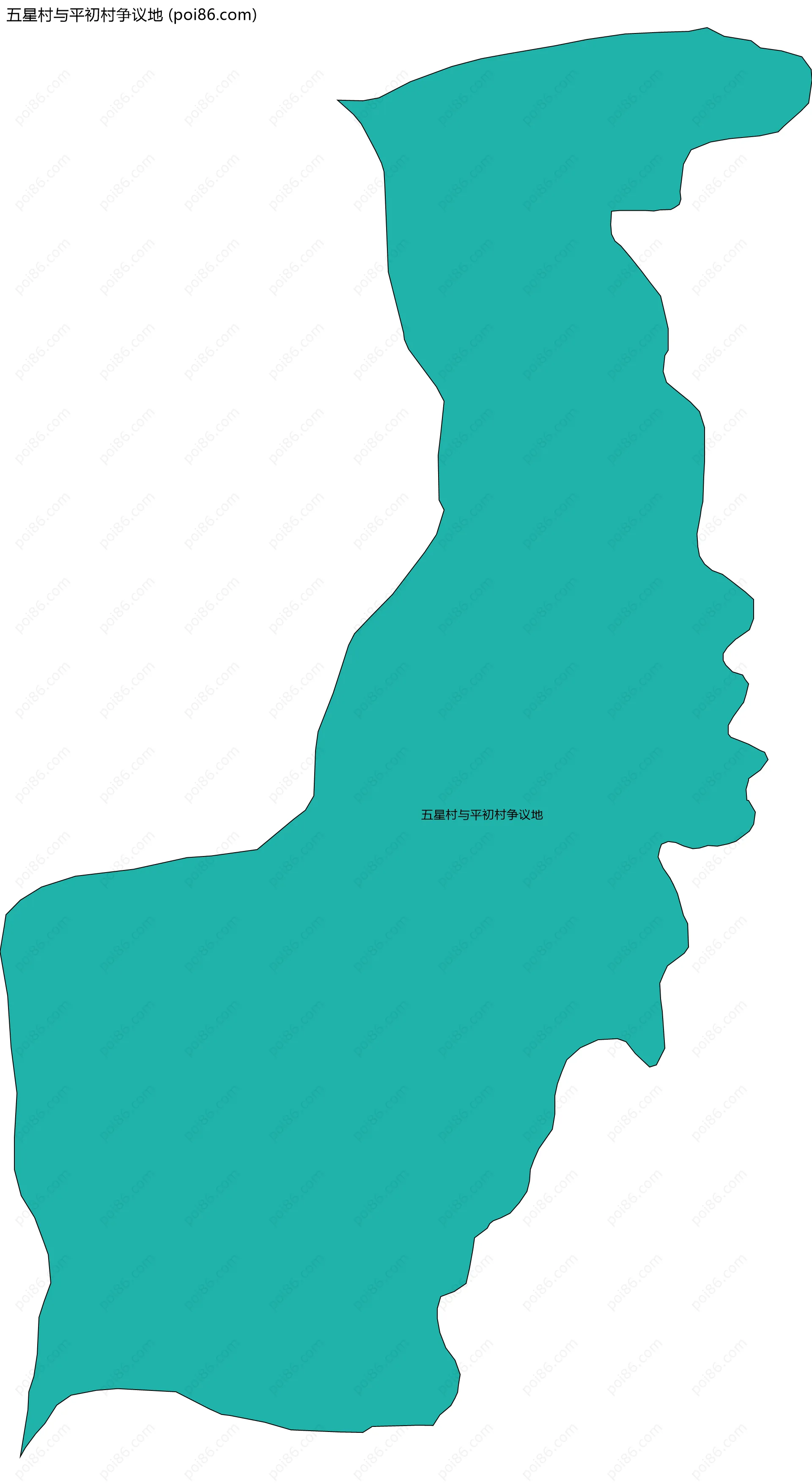 五星村与平初村争议地边界地图