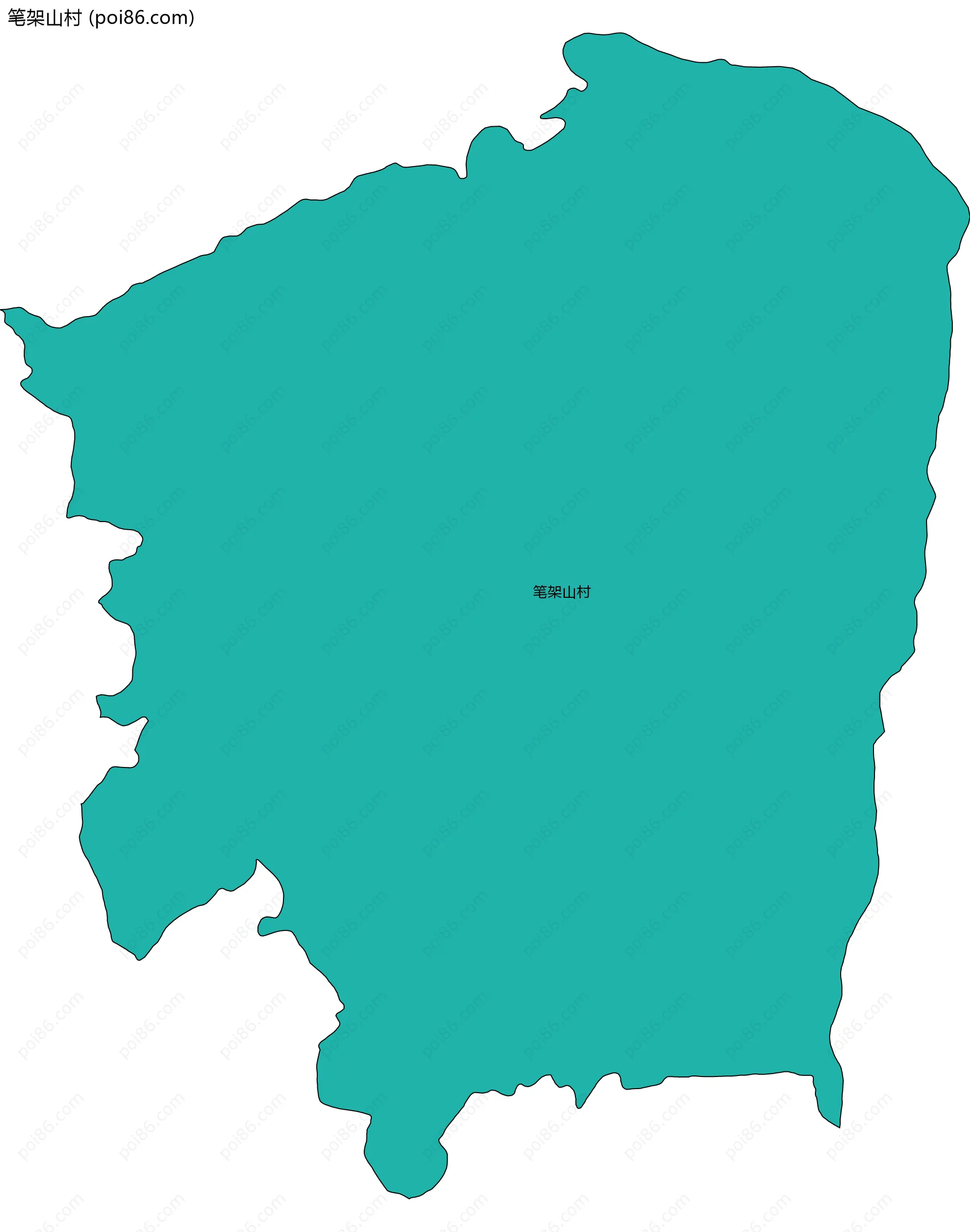 笔架山村边界地图