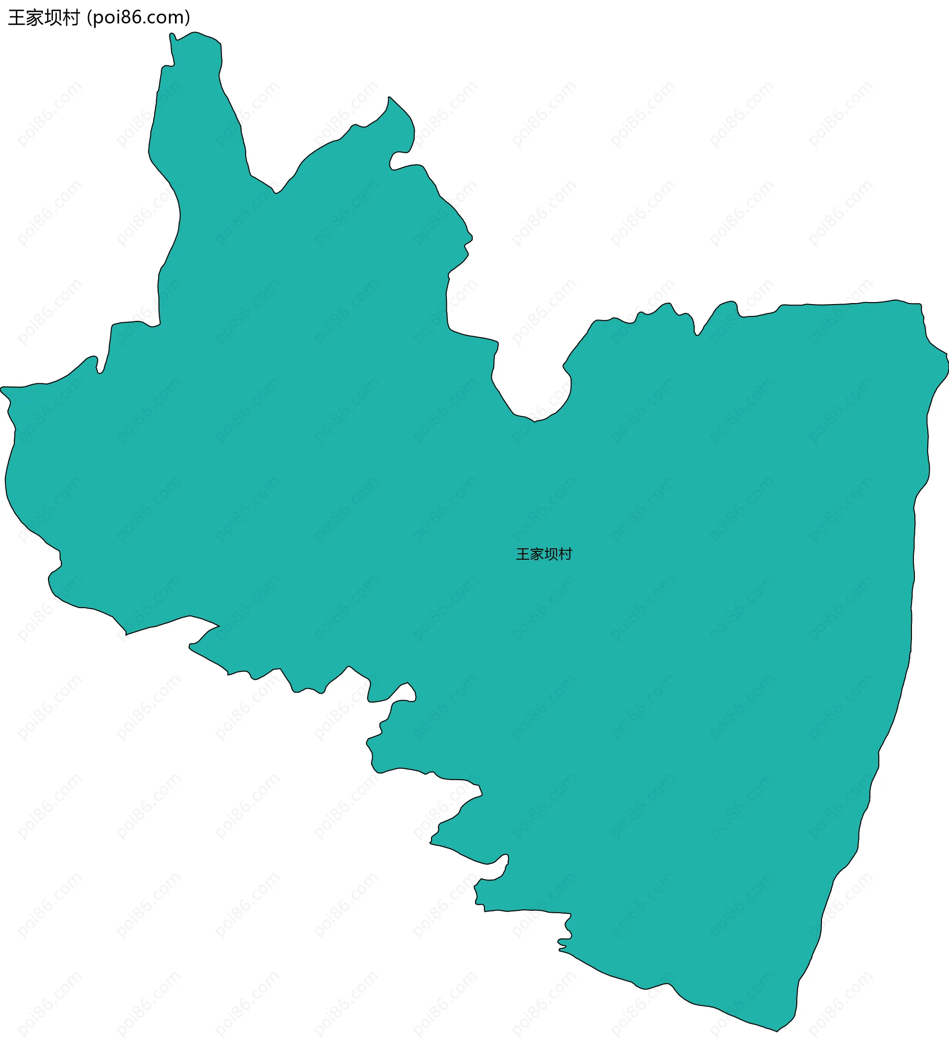 王家坝村边界地图