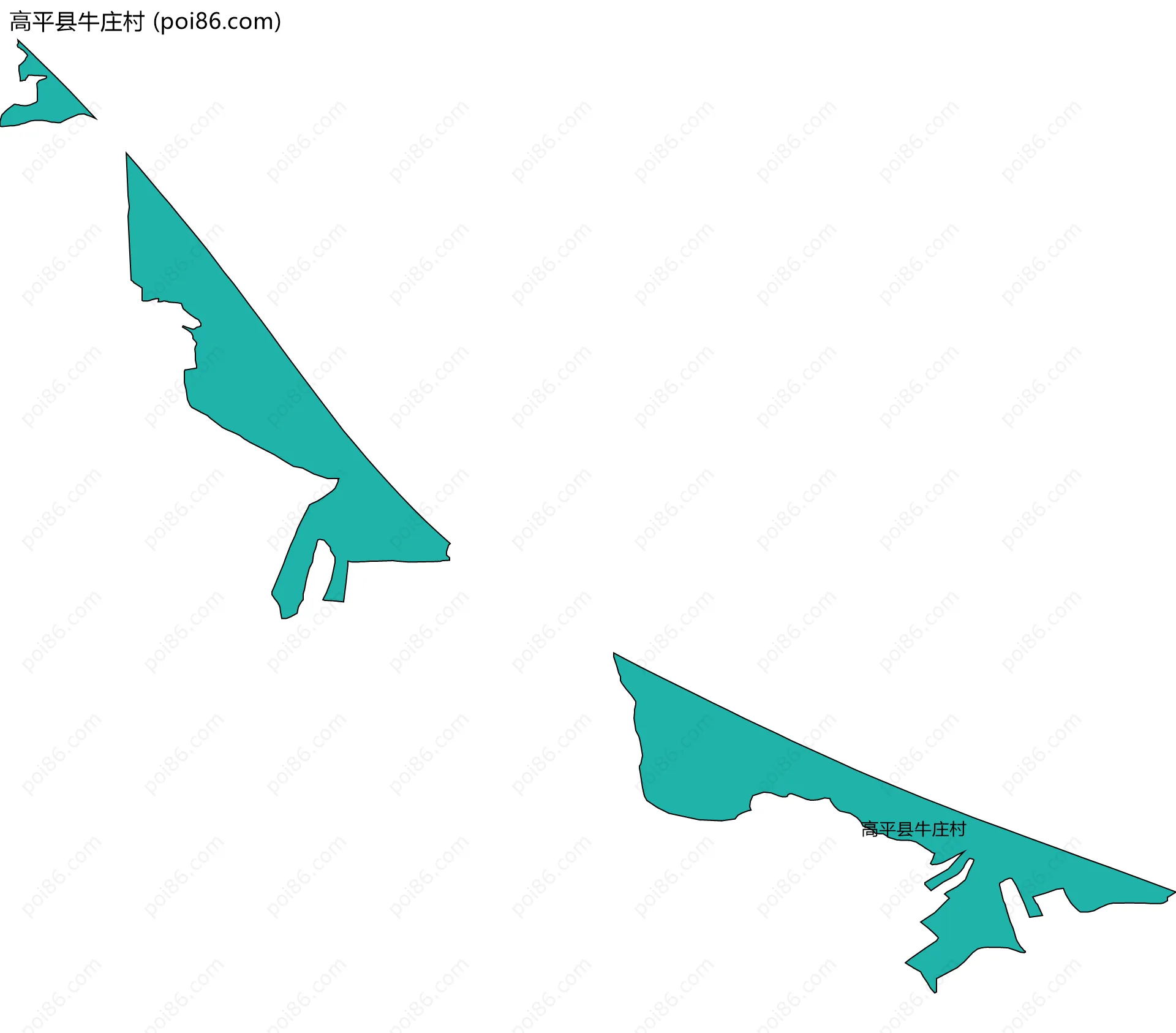 高平县牛庄村边界地图