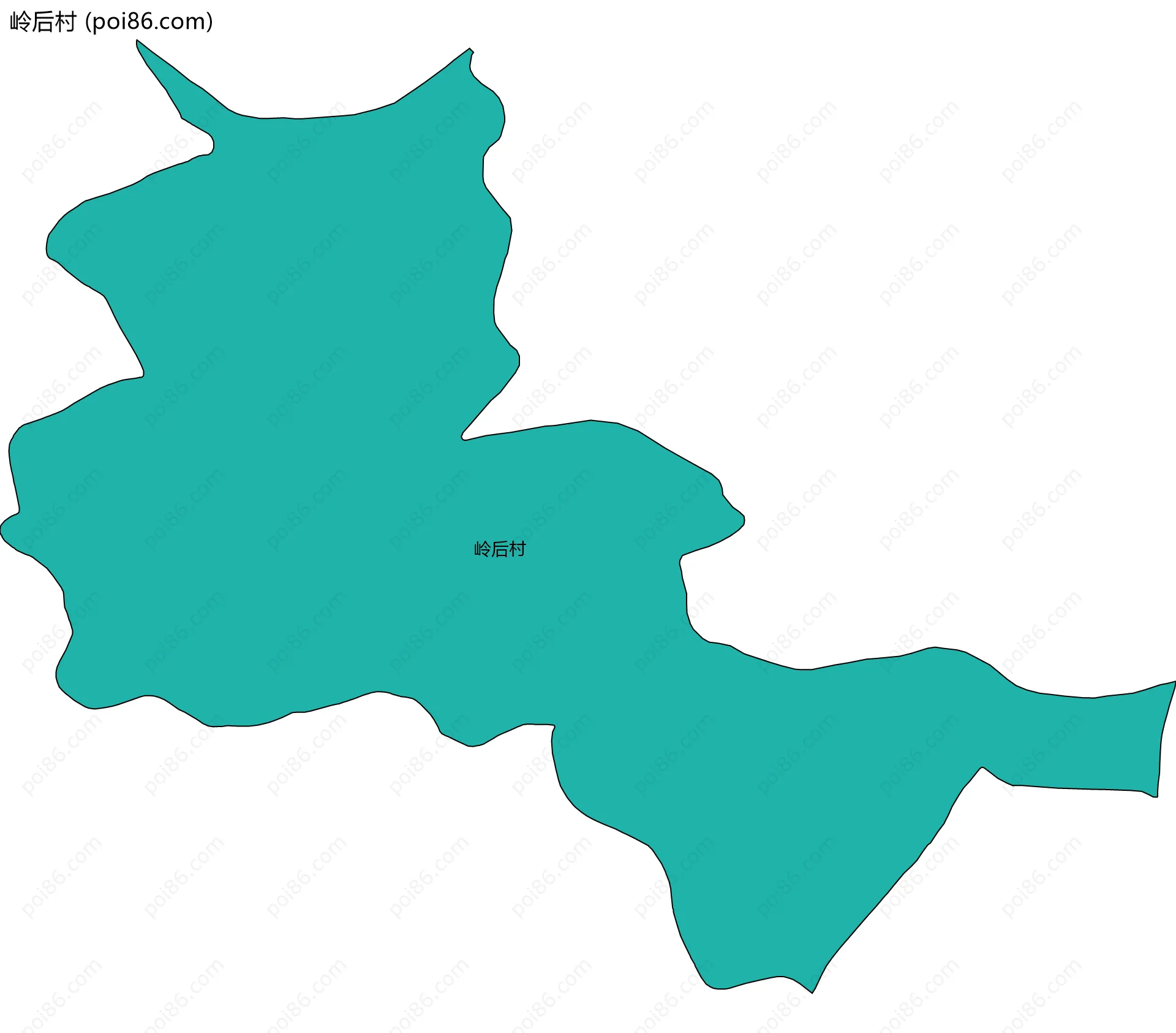 岭后村边界地图