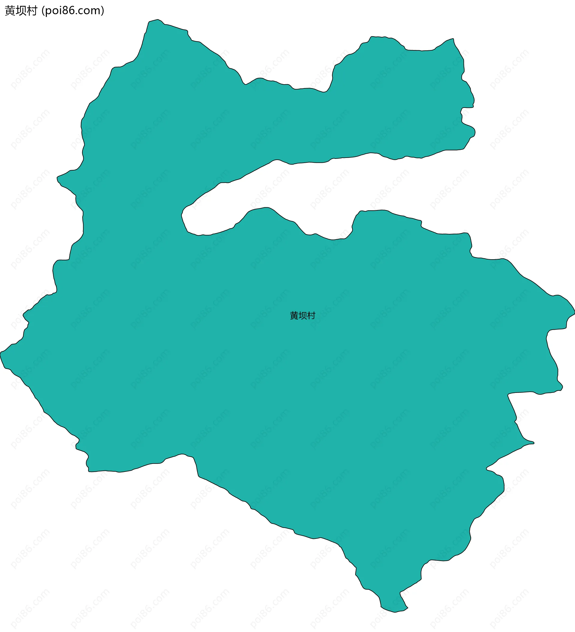 黄坝村边界地图