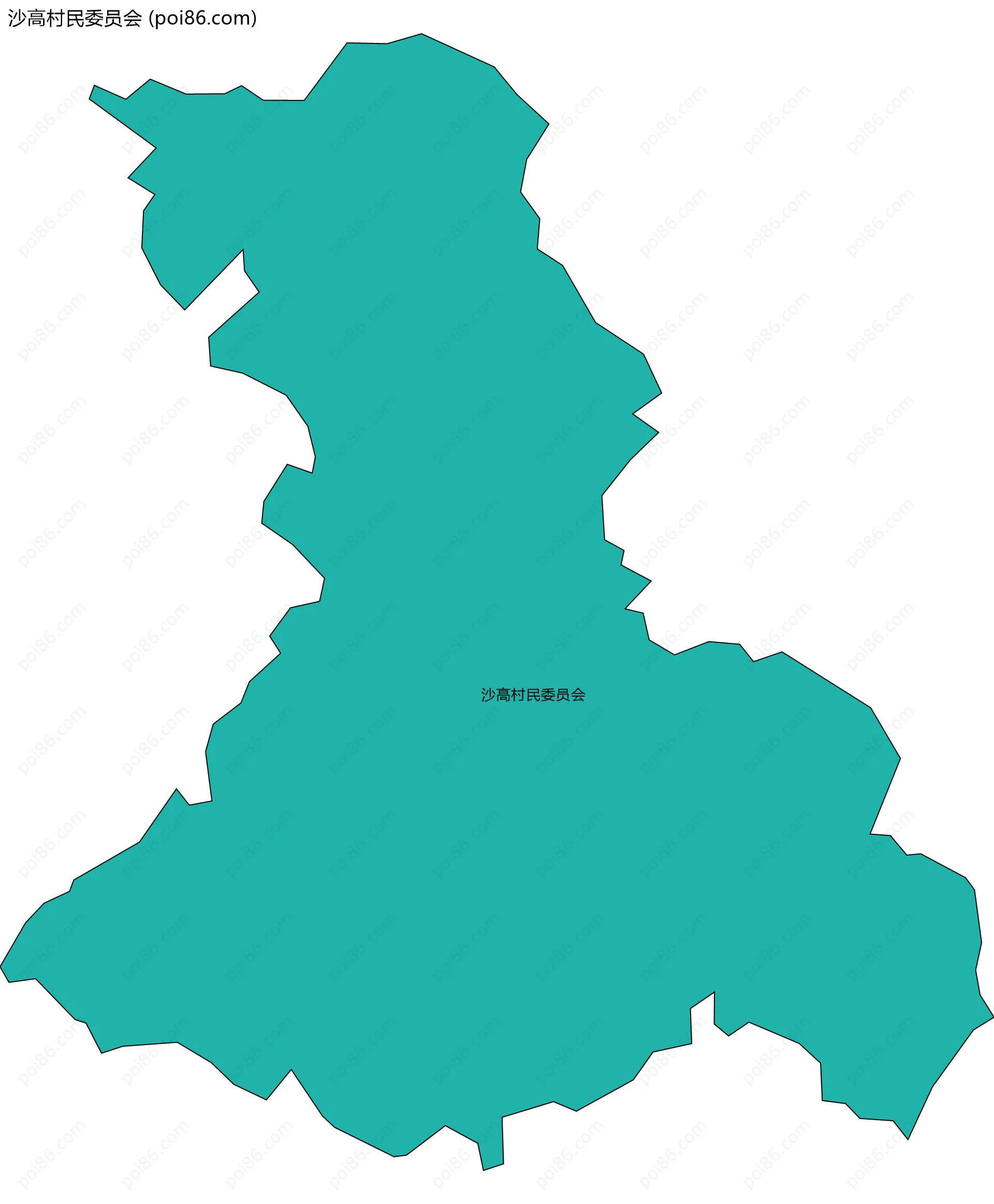 沙高村民委员会边界地图
