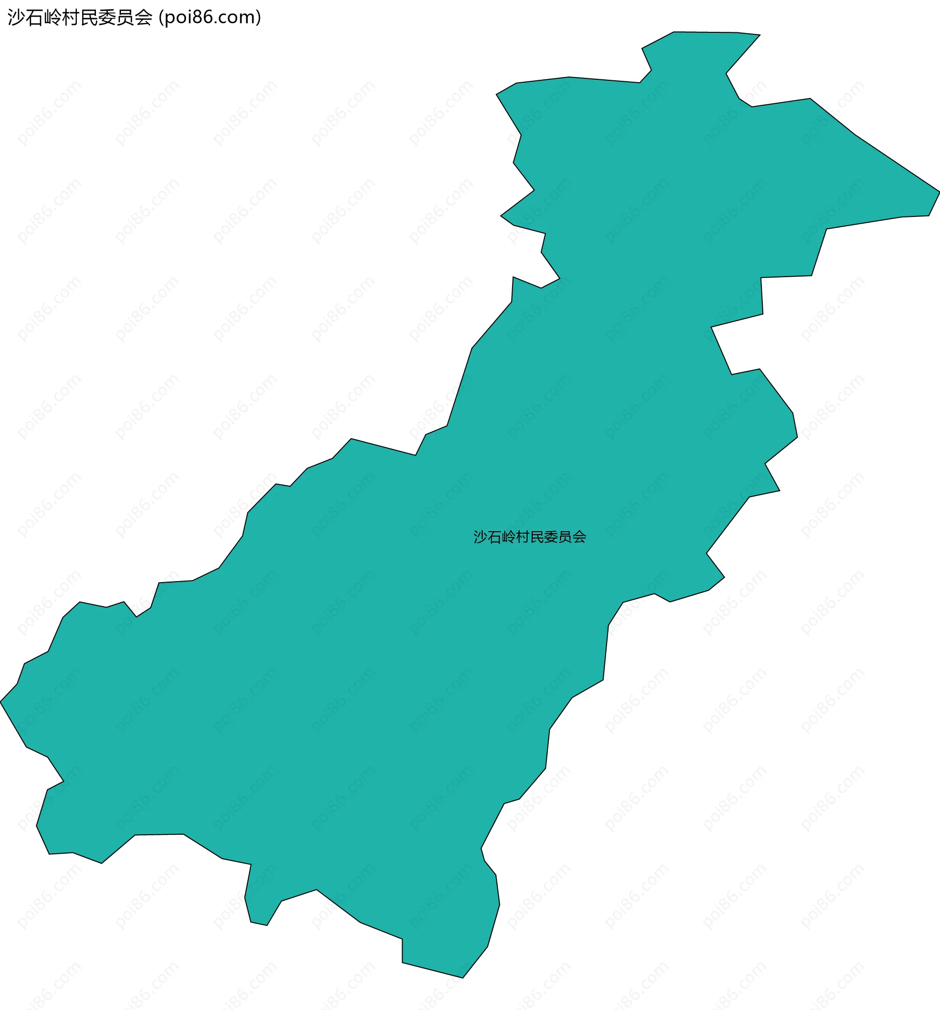 沙石岭村民委员会边界地图