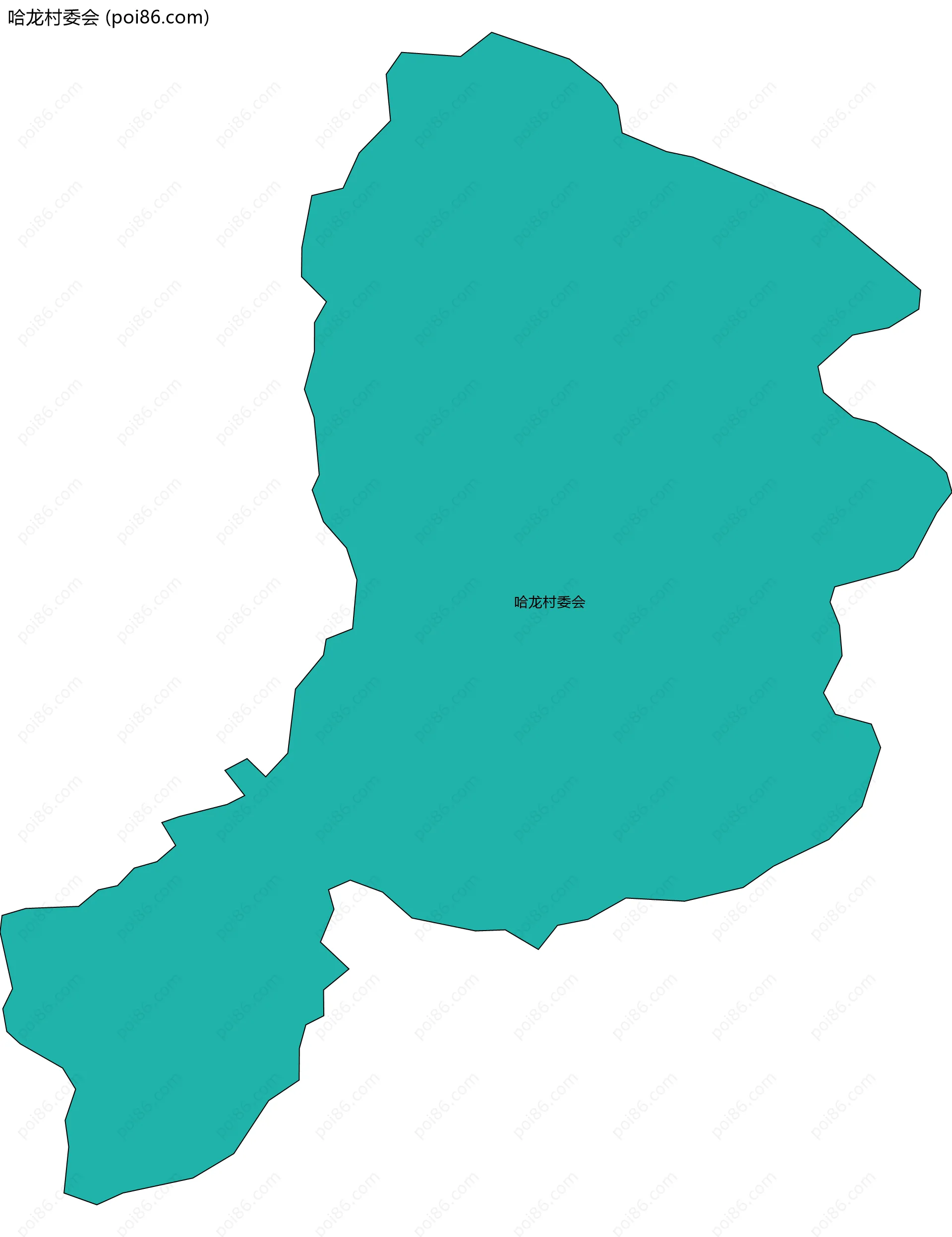 哈龙村委会边界地图