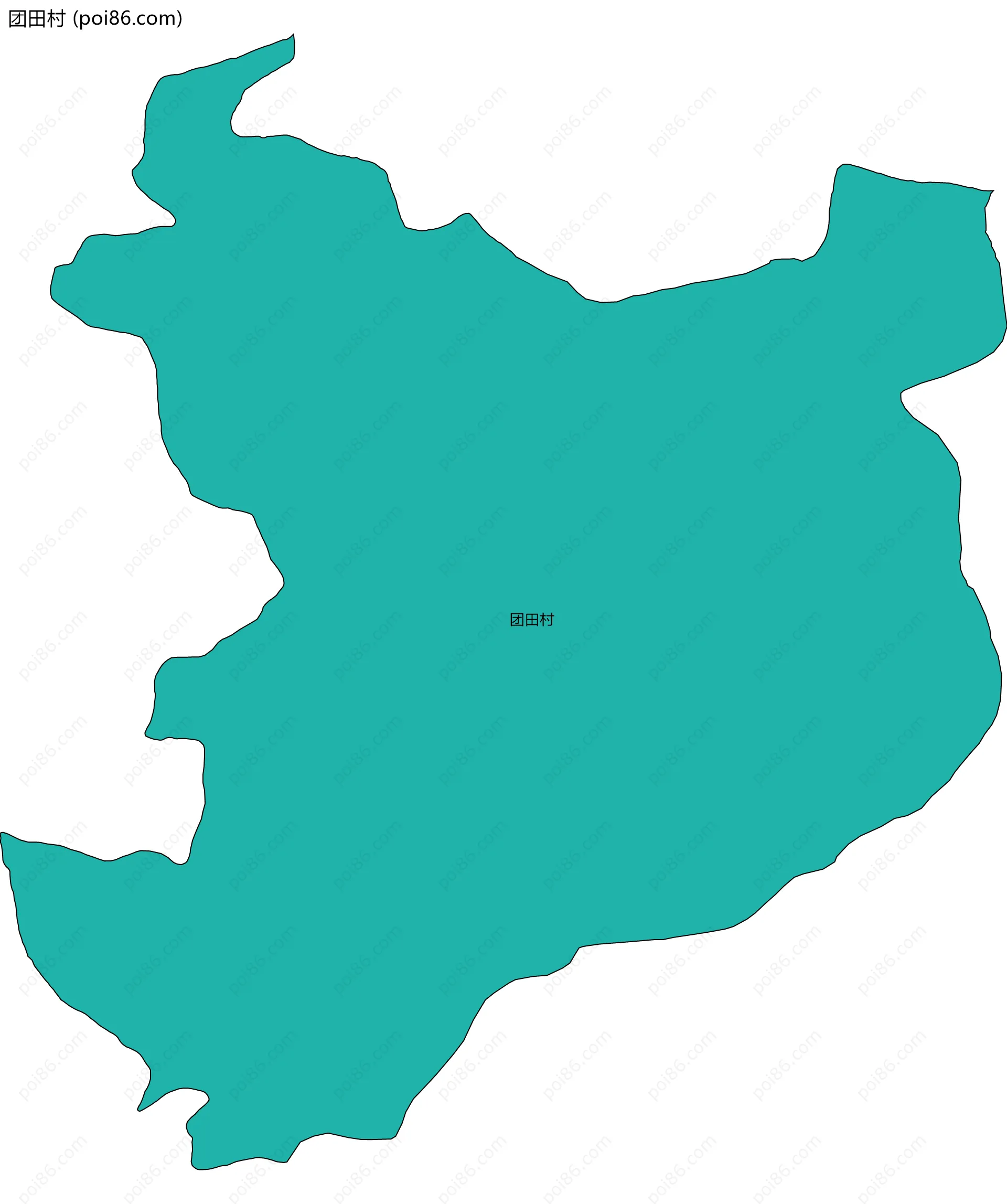 团田村边界地图