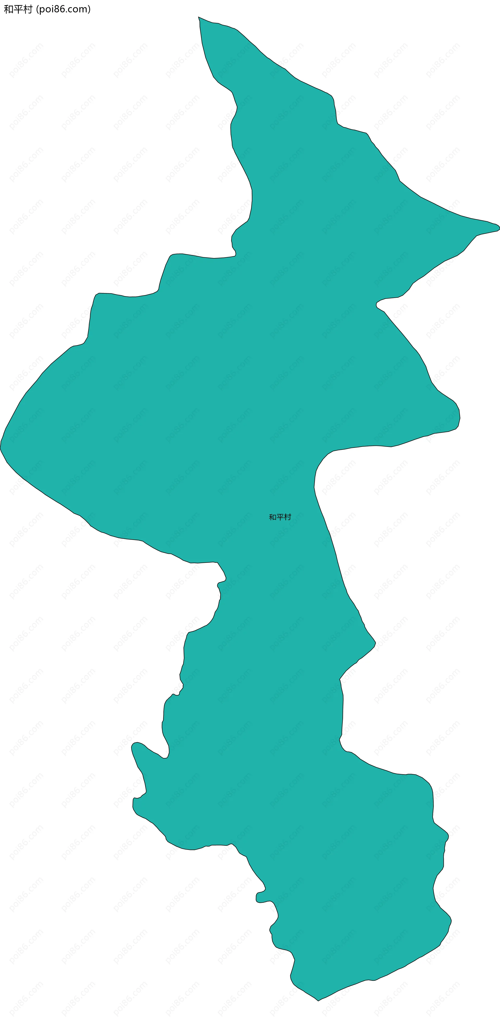 和平村边界地图